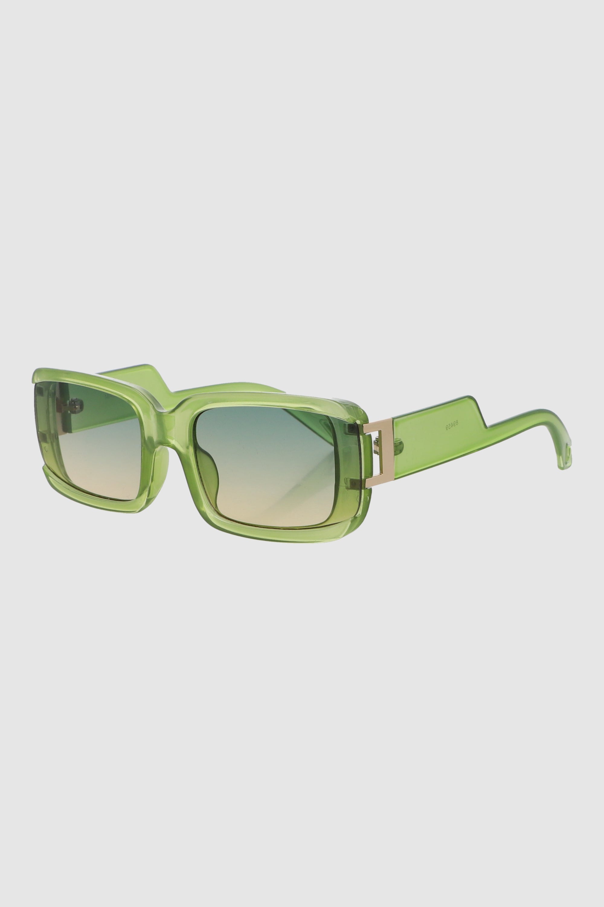Lente rectangular monocromatico detalle metalico VERDE LIMA