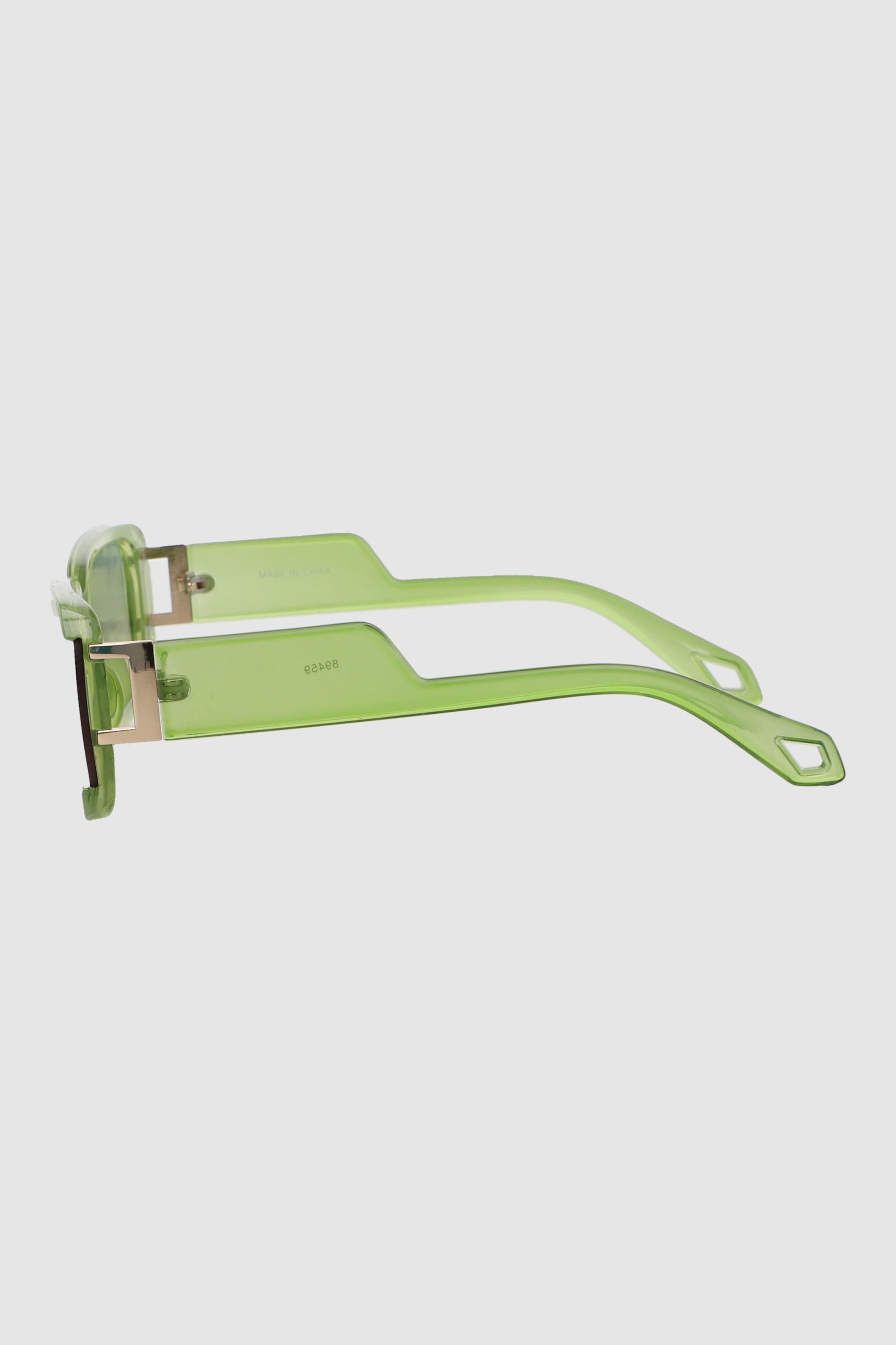 Lente rectangular monocromatico detalle metalico VERDE LIMA