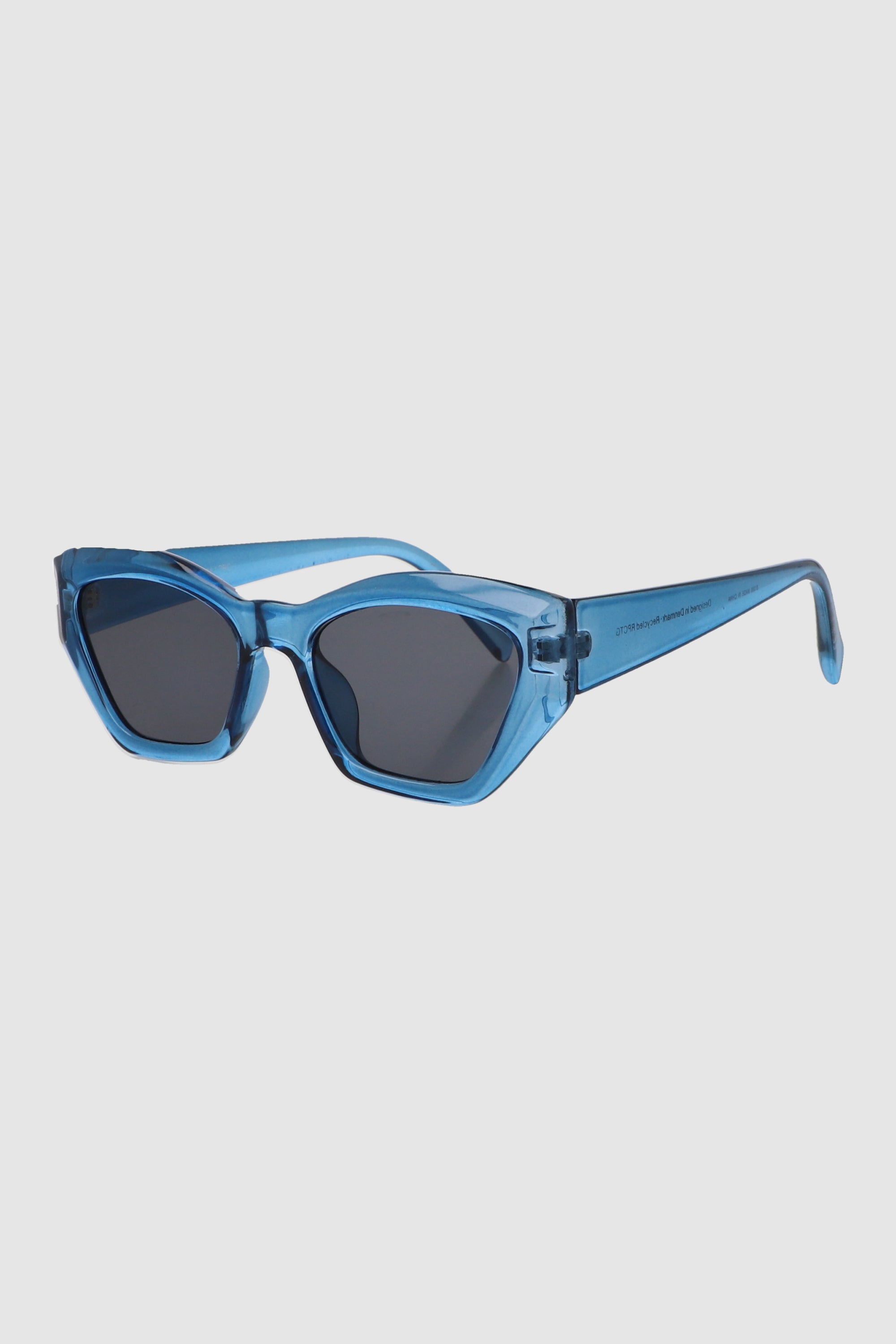 Lente wayfarer geometrico traslucido AZUL REY
