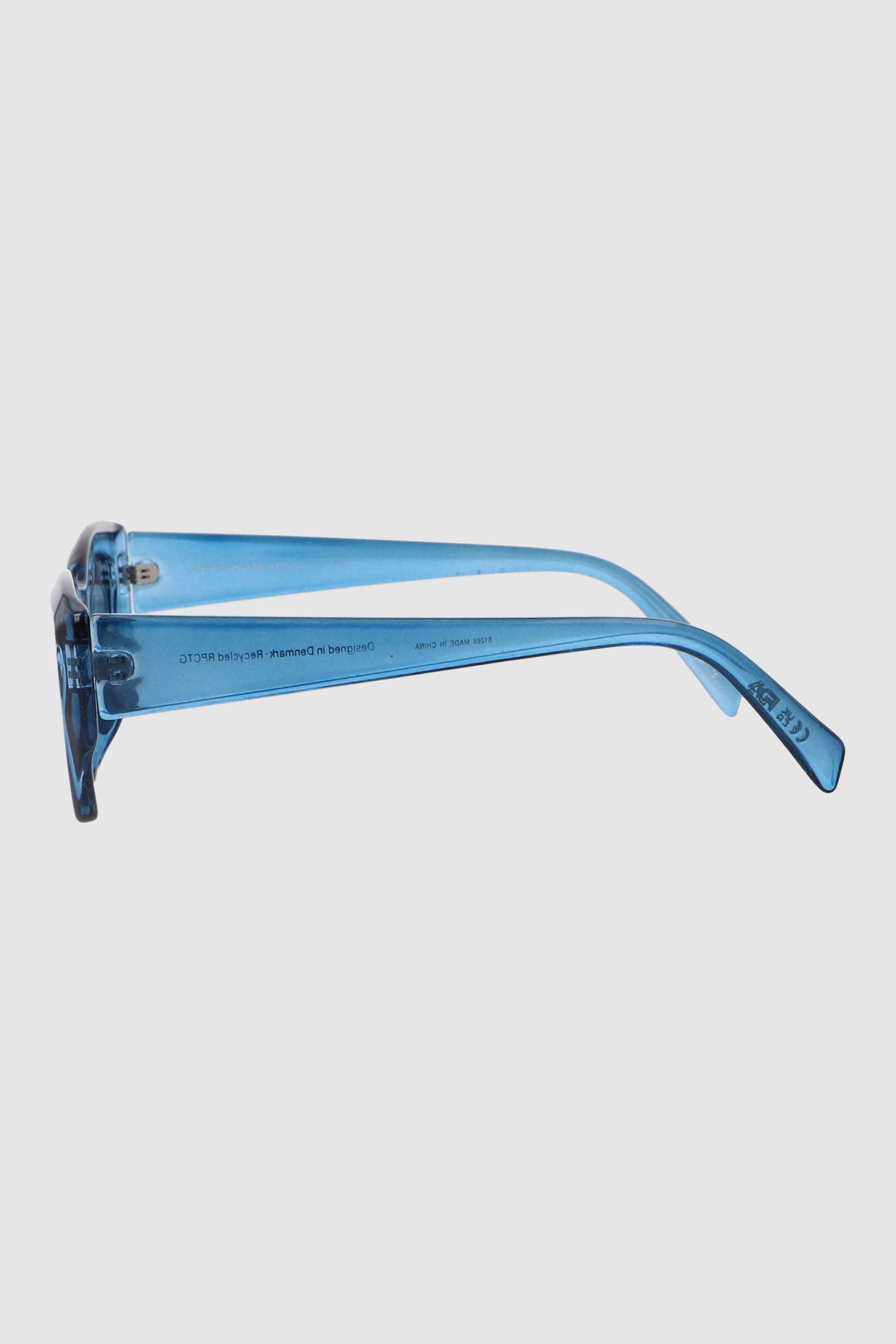 Lente wayfarer geometrico traslucido AZUL REY