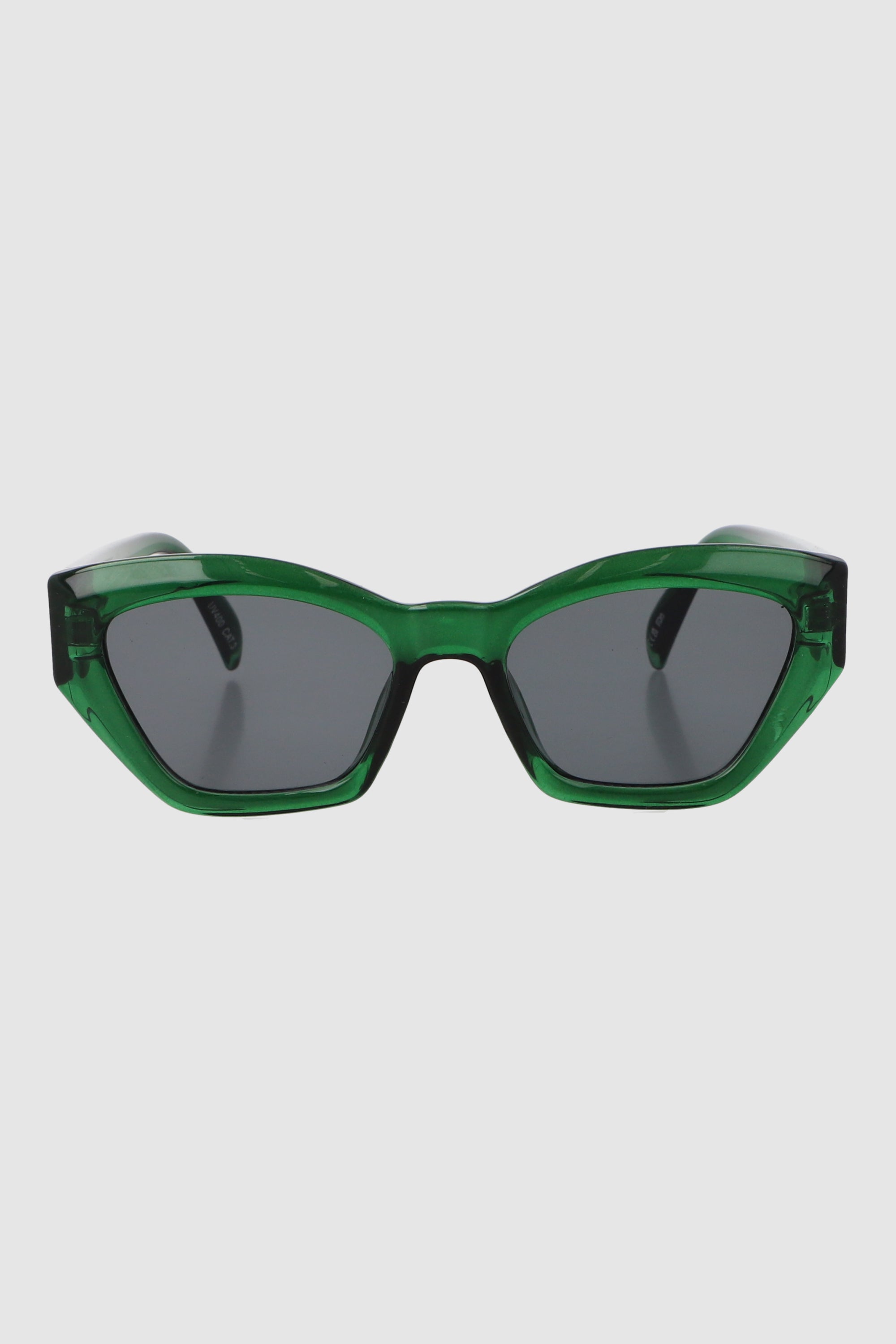 Lente wayfarer geometrico traslucido VERDE BOTELLA