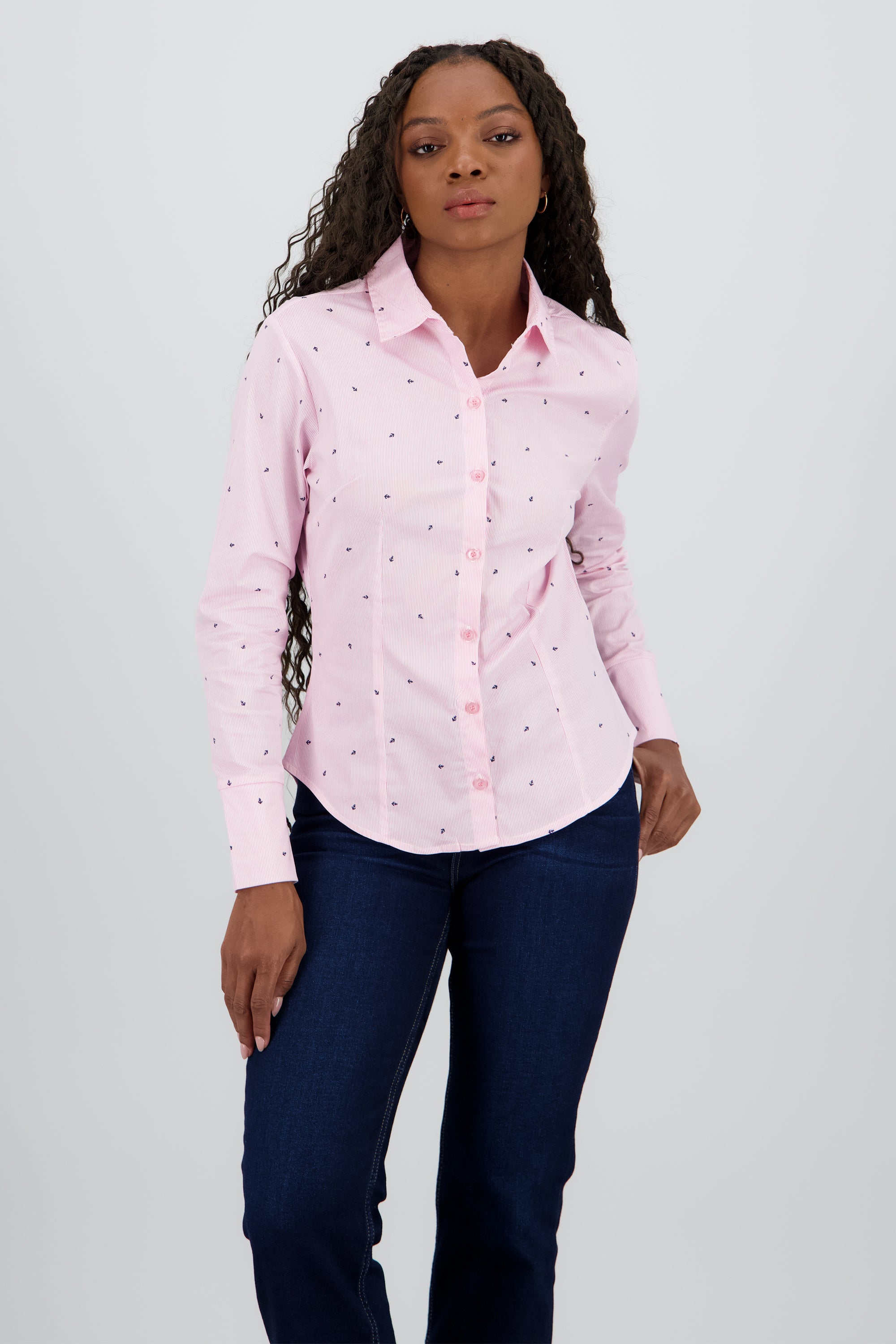 Camisa manga larga detalle anclas ROSA