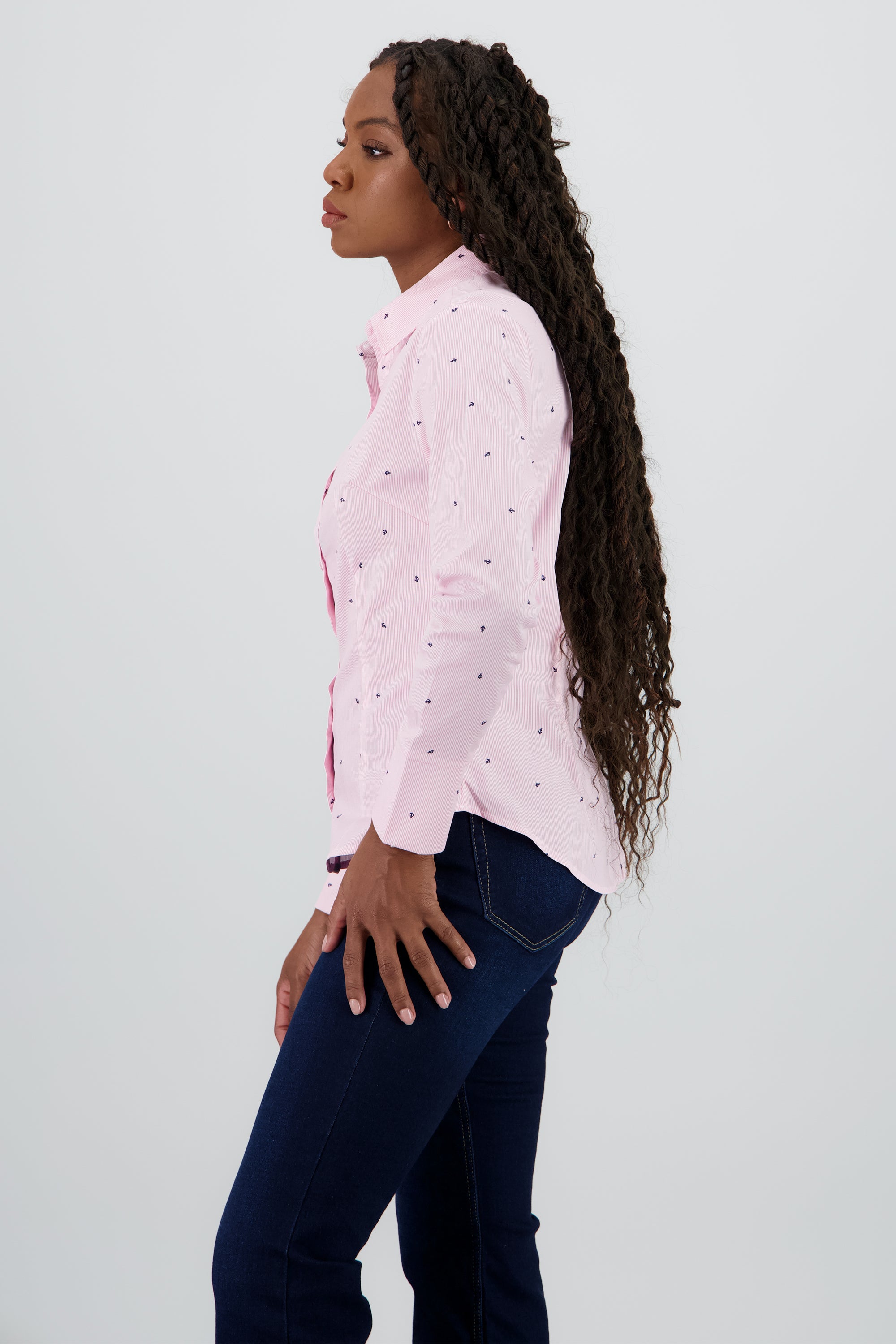 Camisa manga larga detalle anclas ROSA