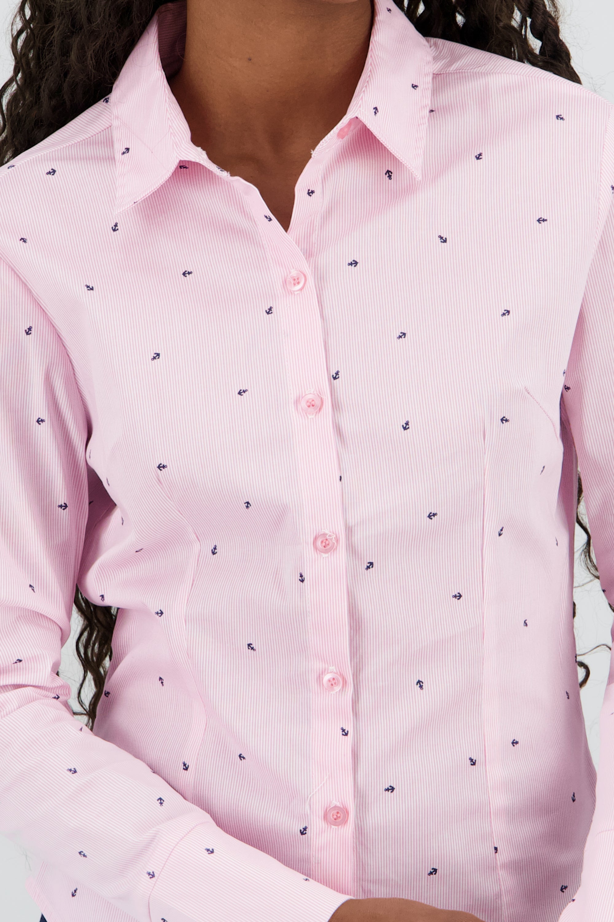 Camisa manga larga detalle anclas ROSA