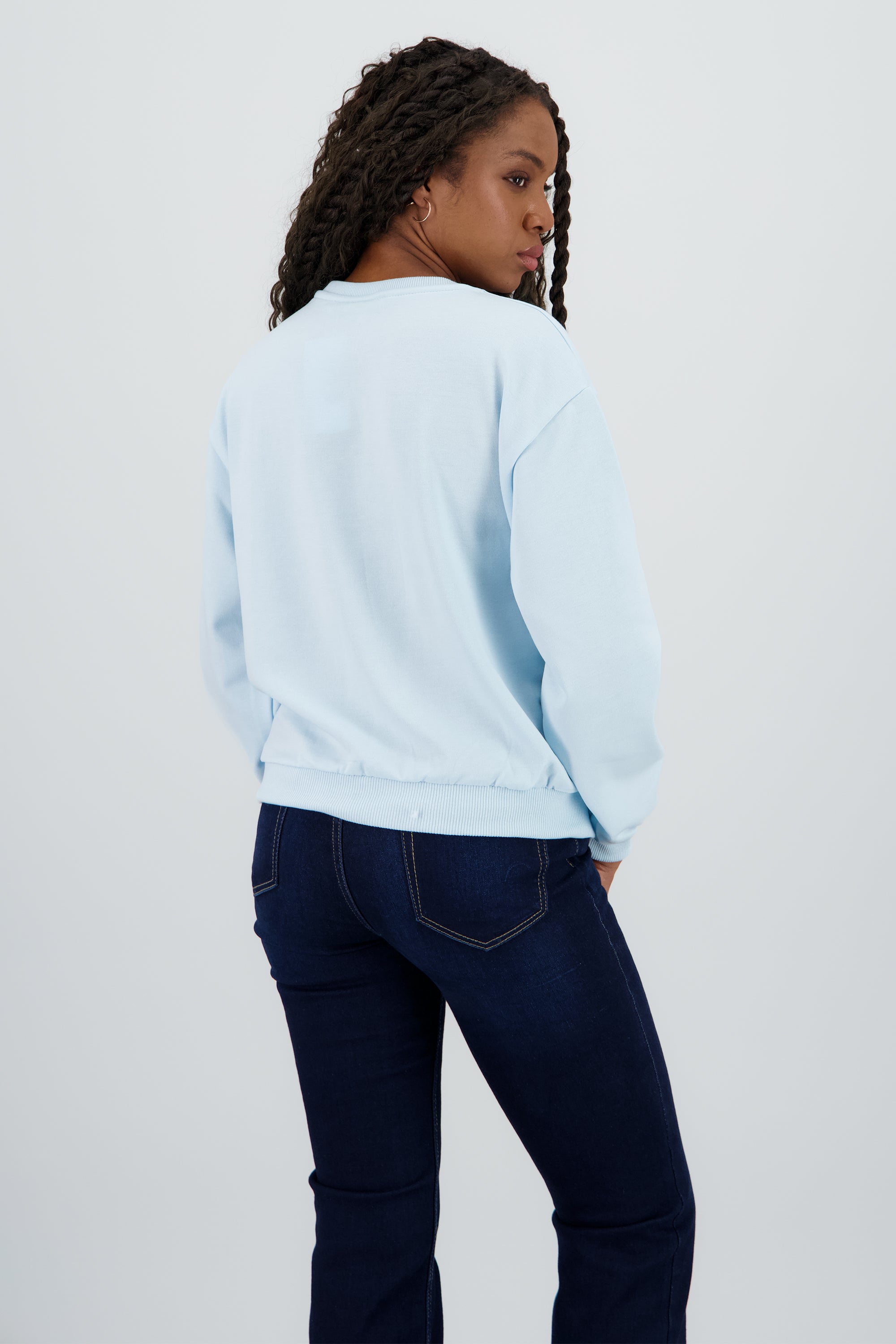 Sudadera con estampado de cereza AZUL PASTEL