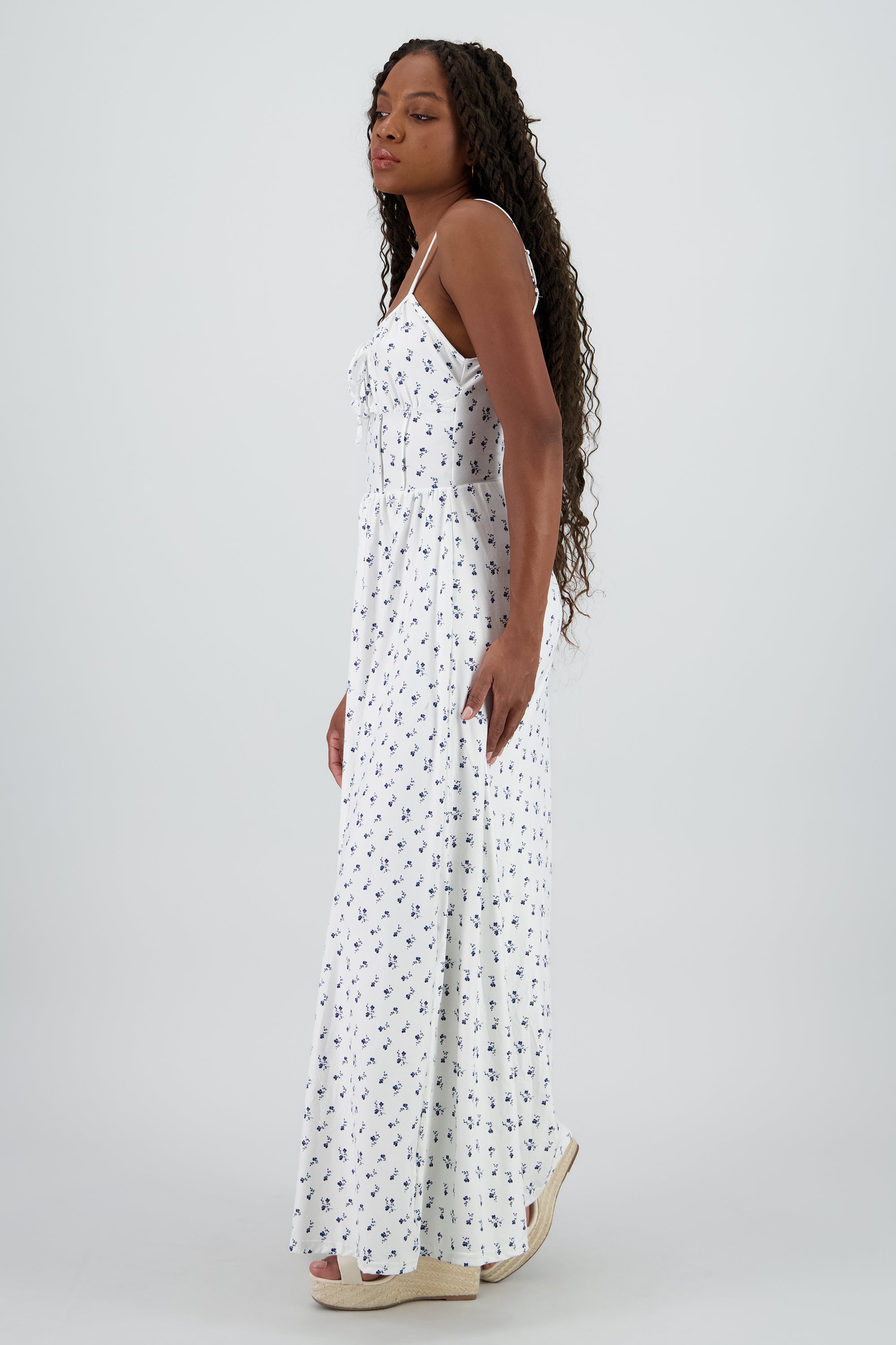 Vestido midi flores BLANCO COMBO