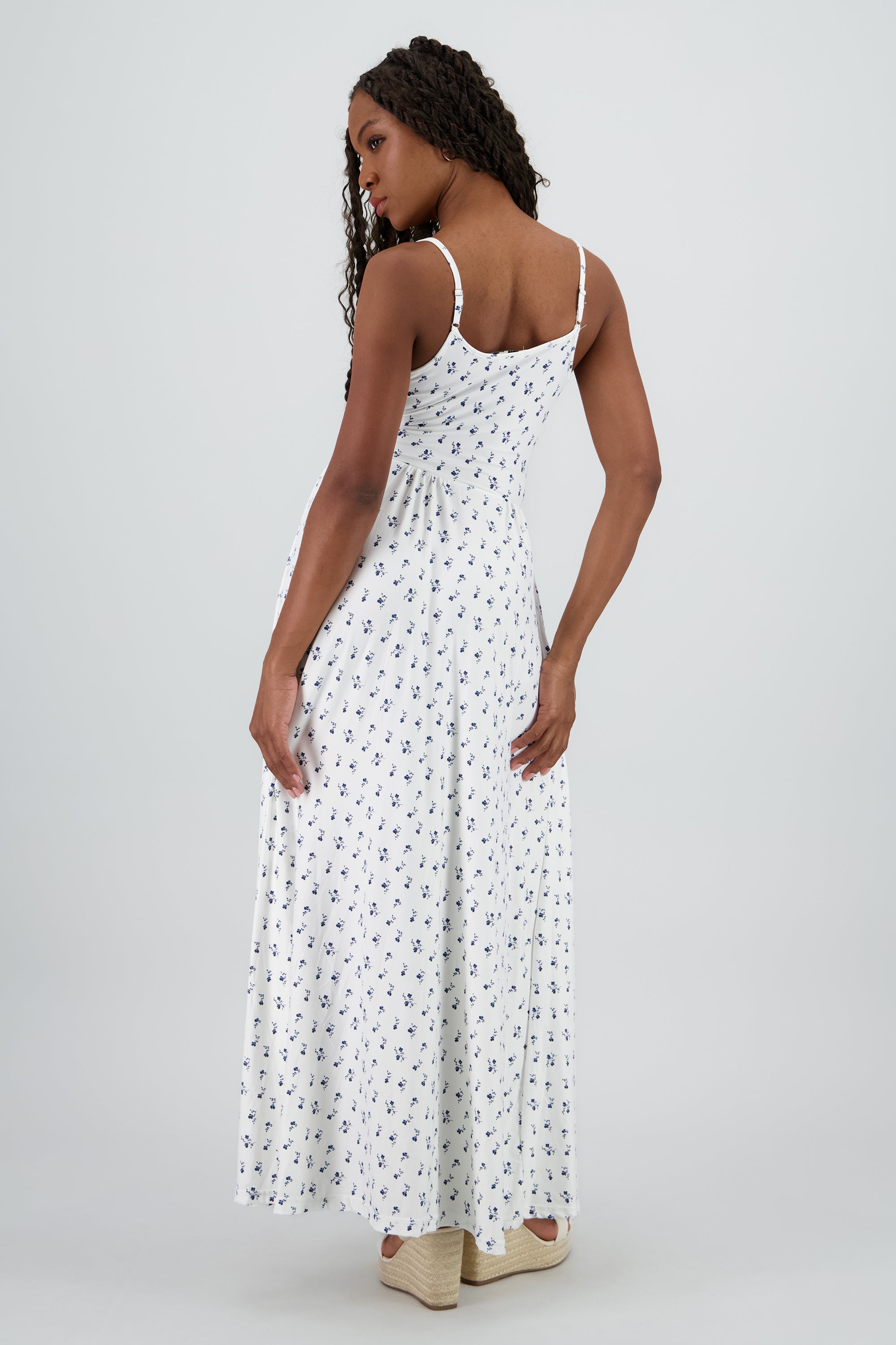 Vestido midi flores BLANCO COMBO