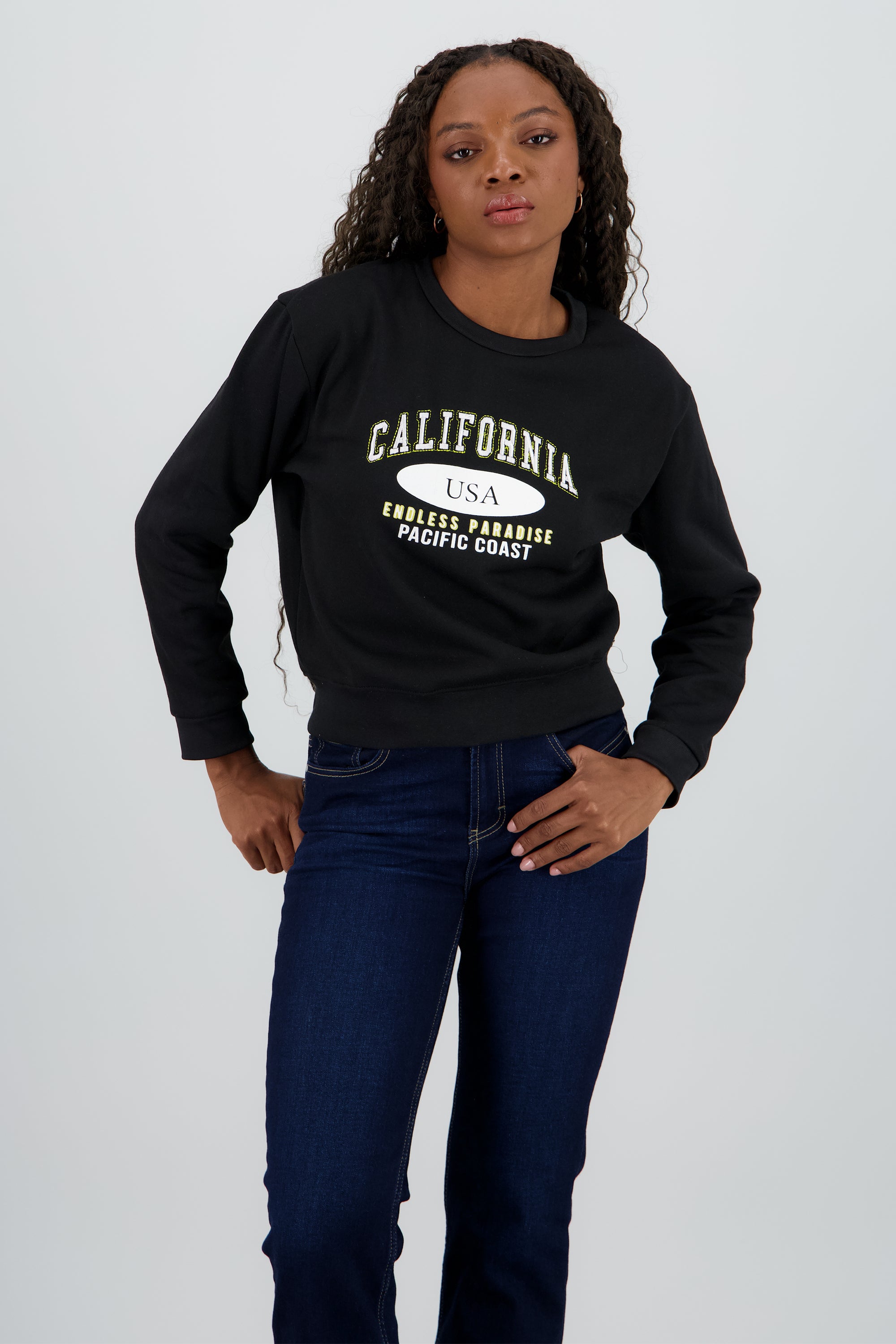 Sudadera estampado california usa NEGRO COMBO