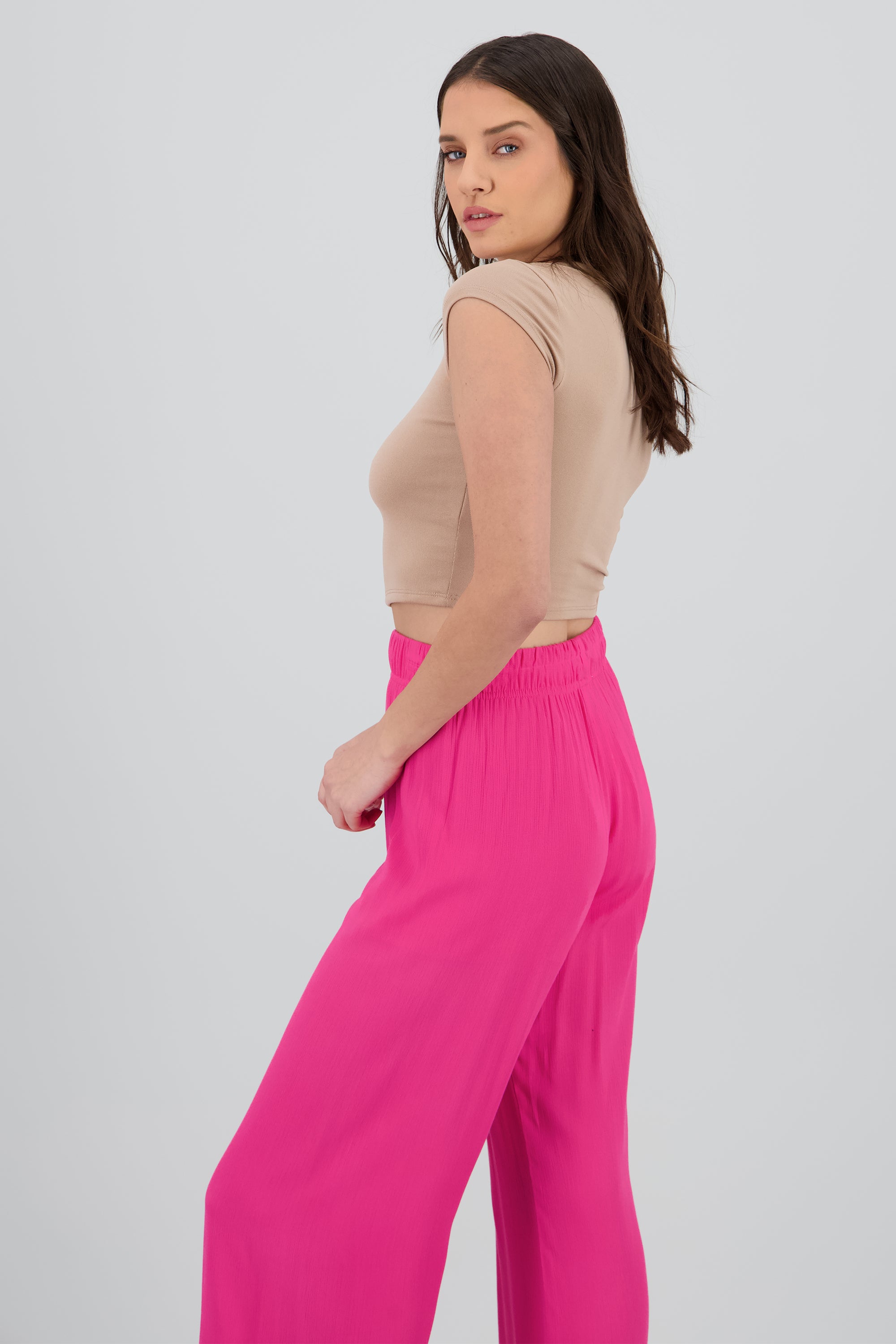 Top escote cuadrado con manga corta TAUPE