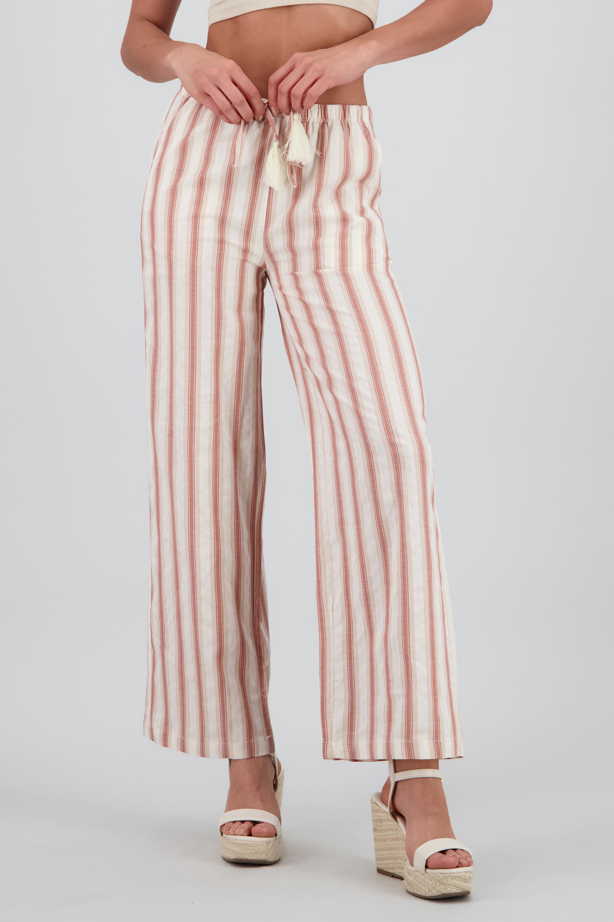 Pantalon rayas con jareta ROSA COMBO