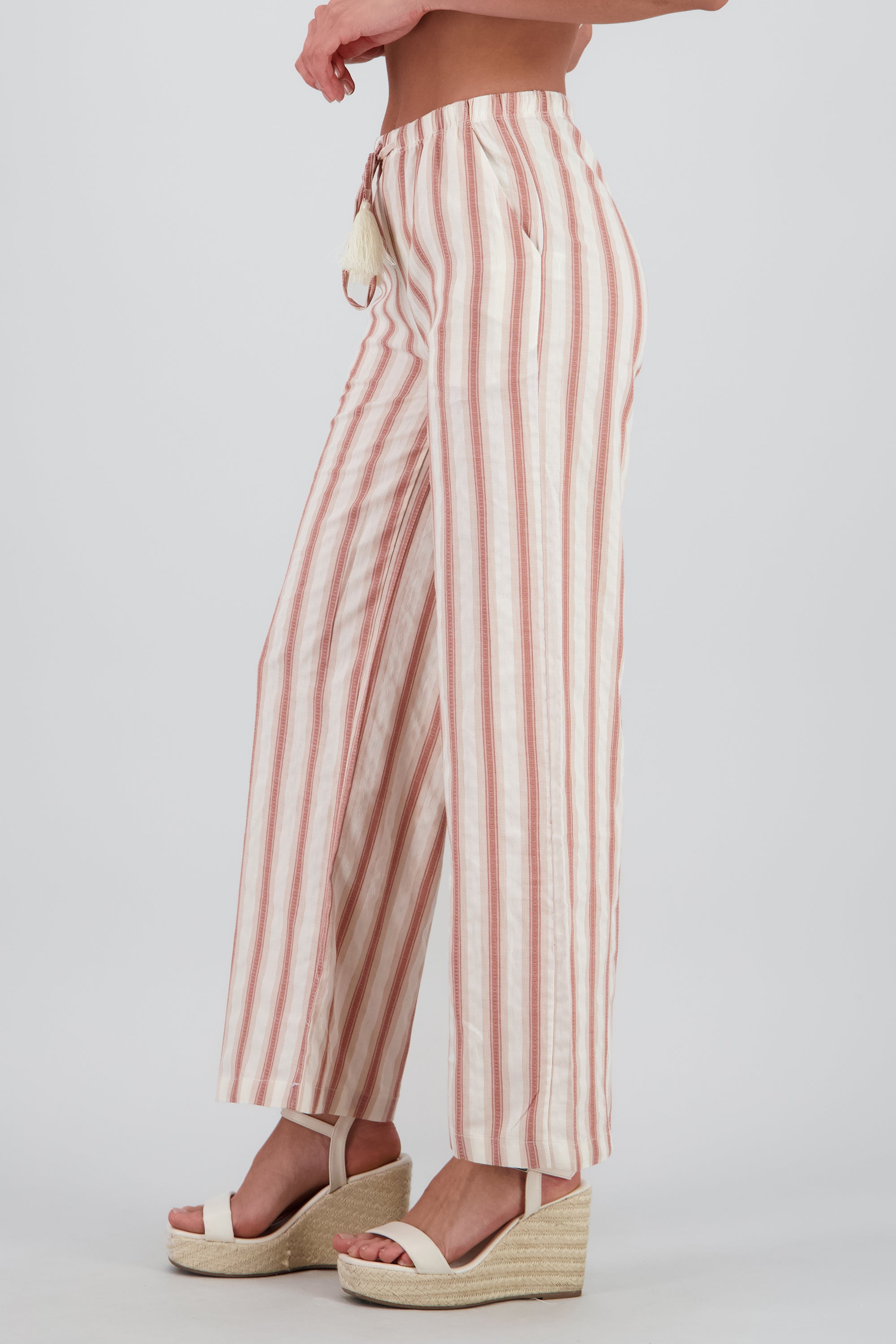 Pantalon rayas con jareta ROSA COMBO