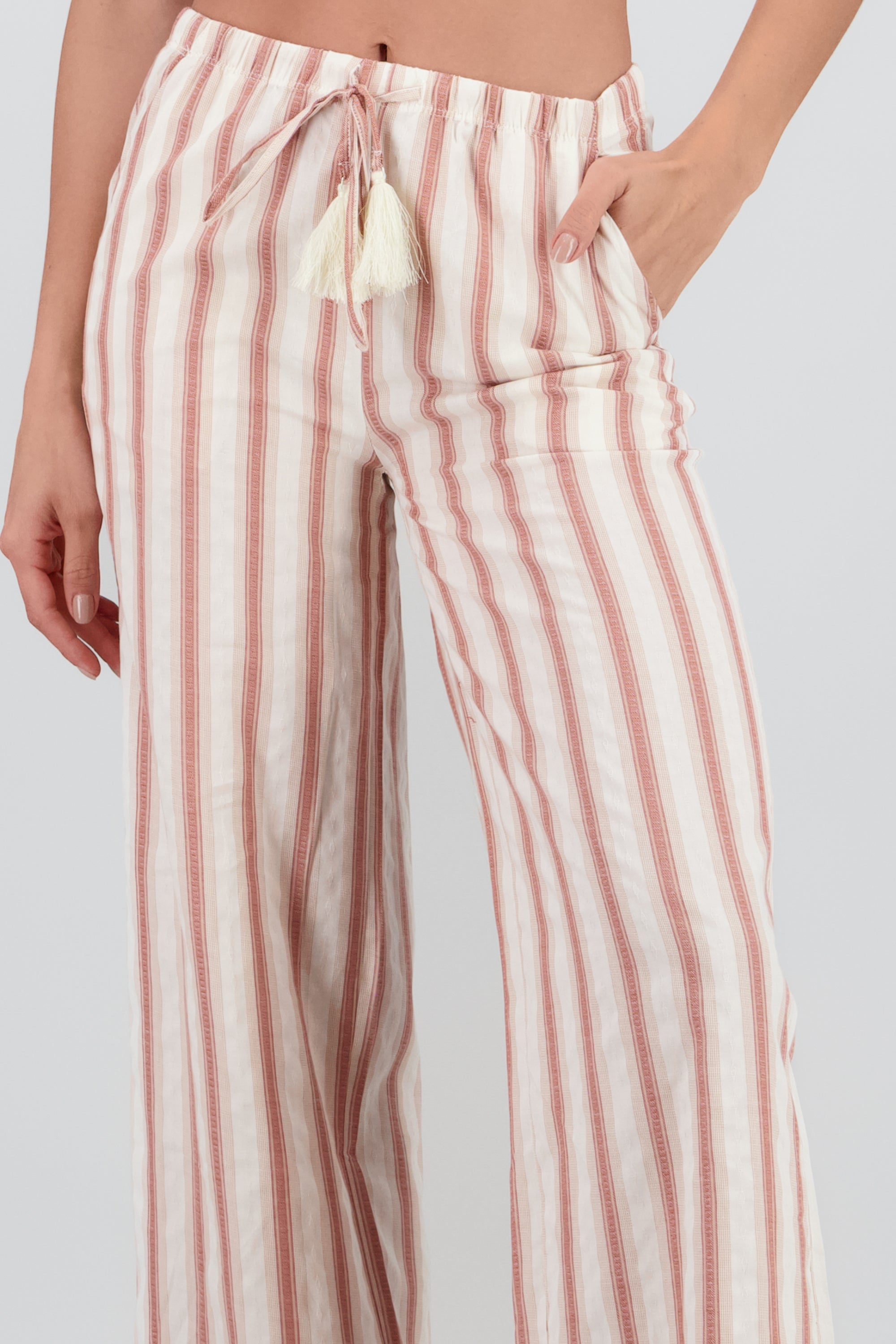 Pantalon rayas con jareta ROSA COMBO