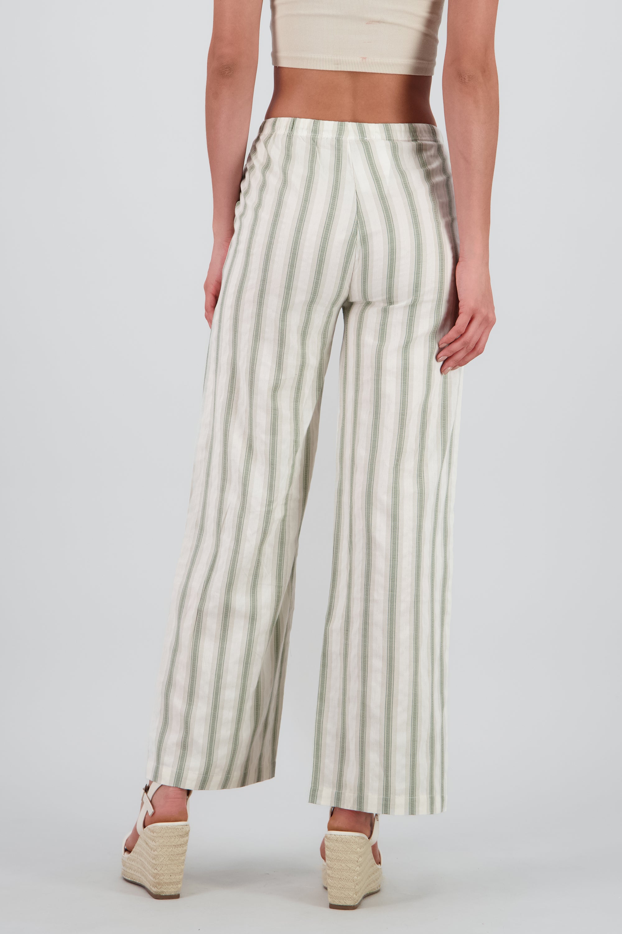 Pantalon rayas con jareta OLIVO COMBO