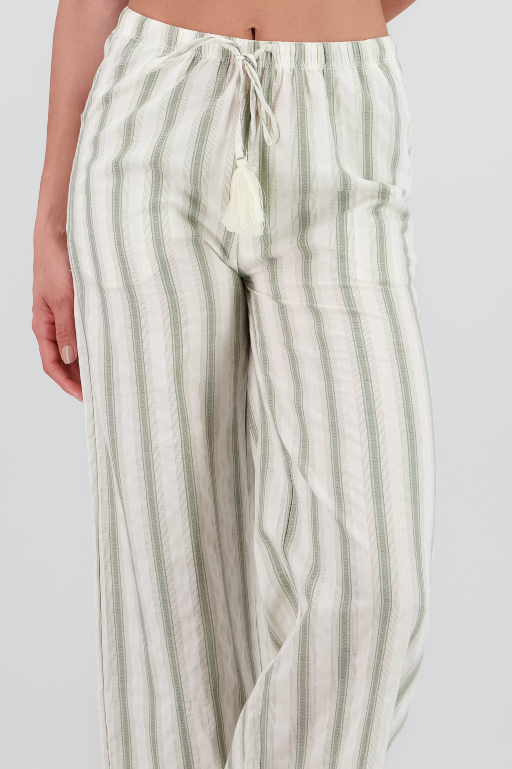 Pantalon rayas con jareta OLIVO COMBO