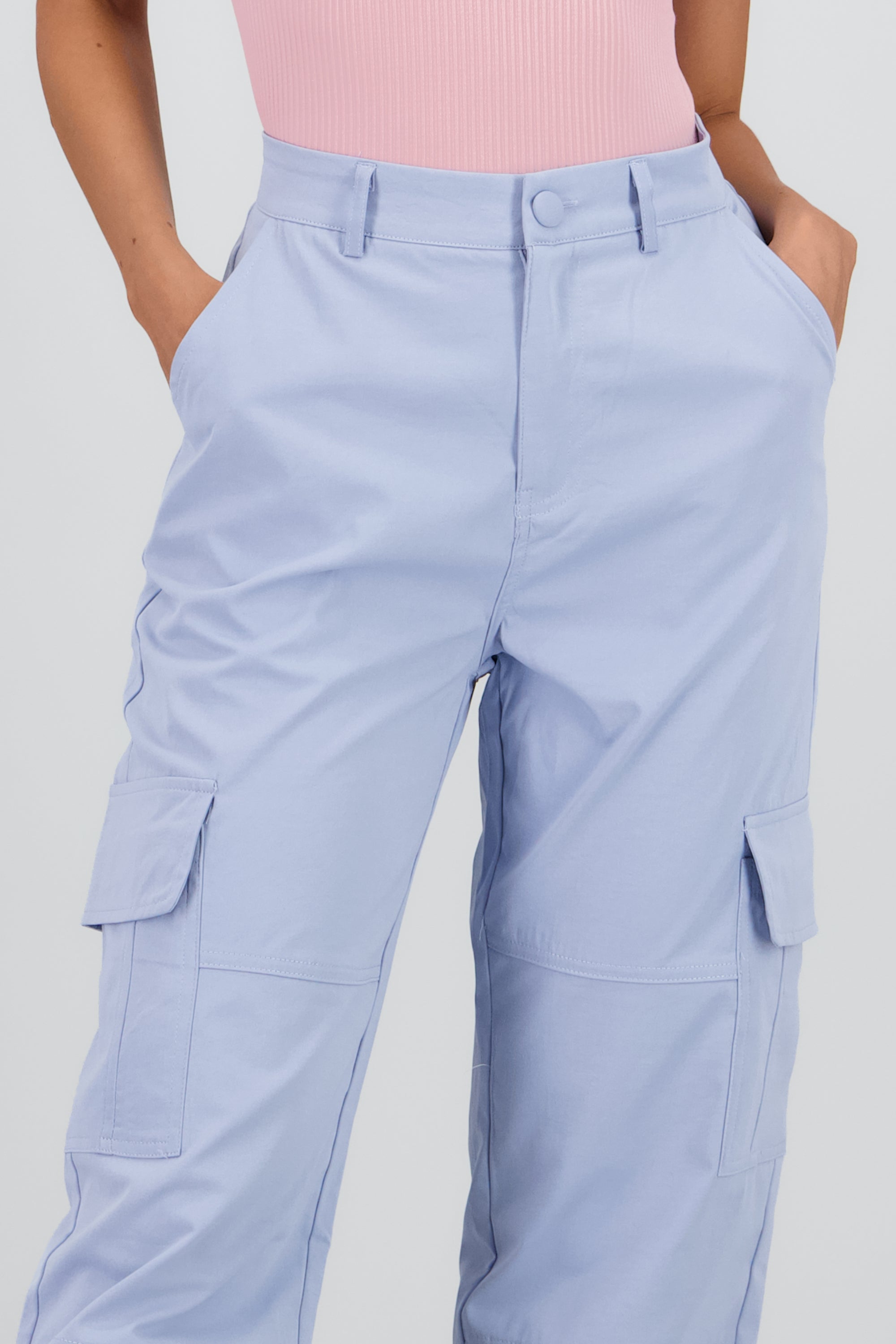 Pantalon detalle pretina boton forrado AZUL