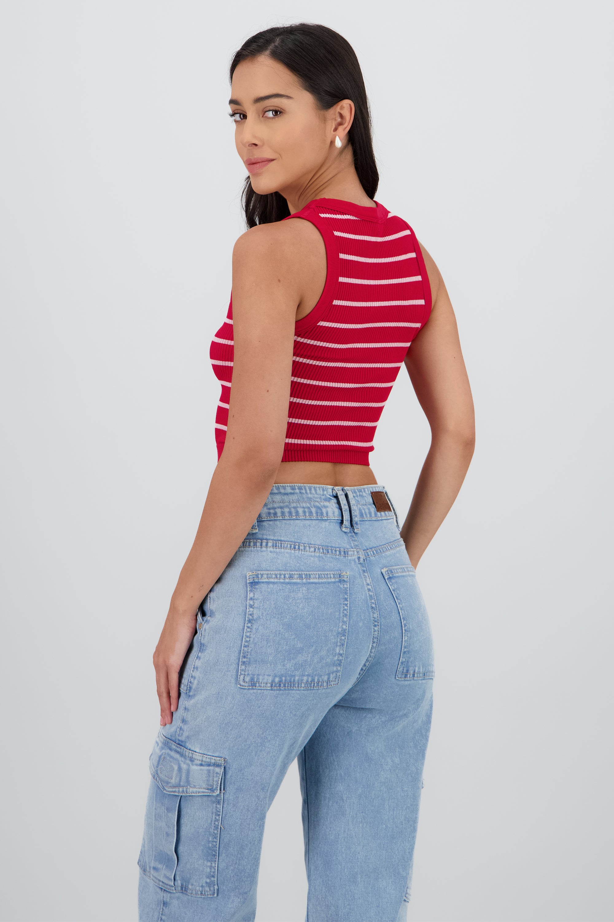 Top cuello redondo rayas seamless VINO COMBO