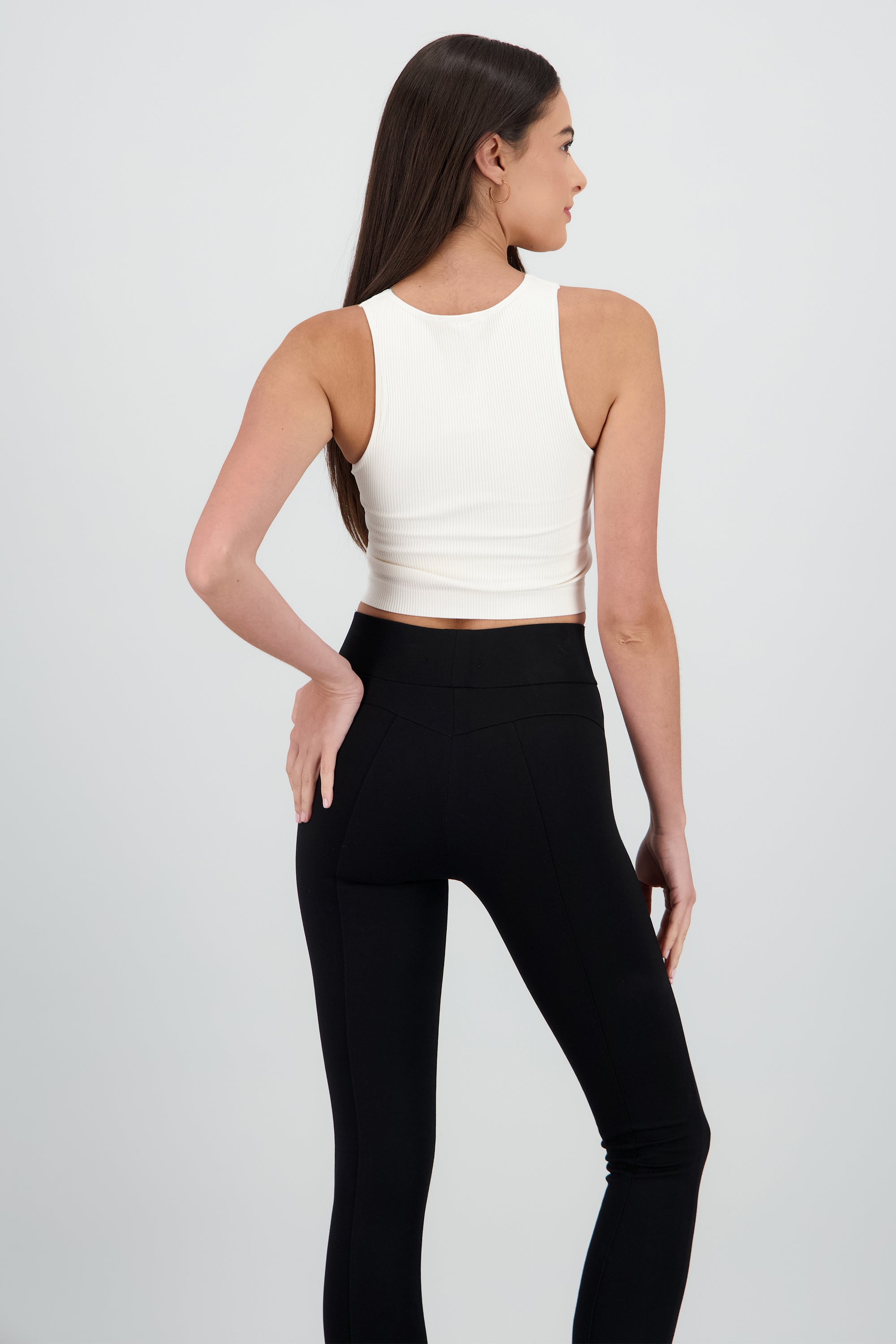Top sin manga seamless cuello redondo BLANCO