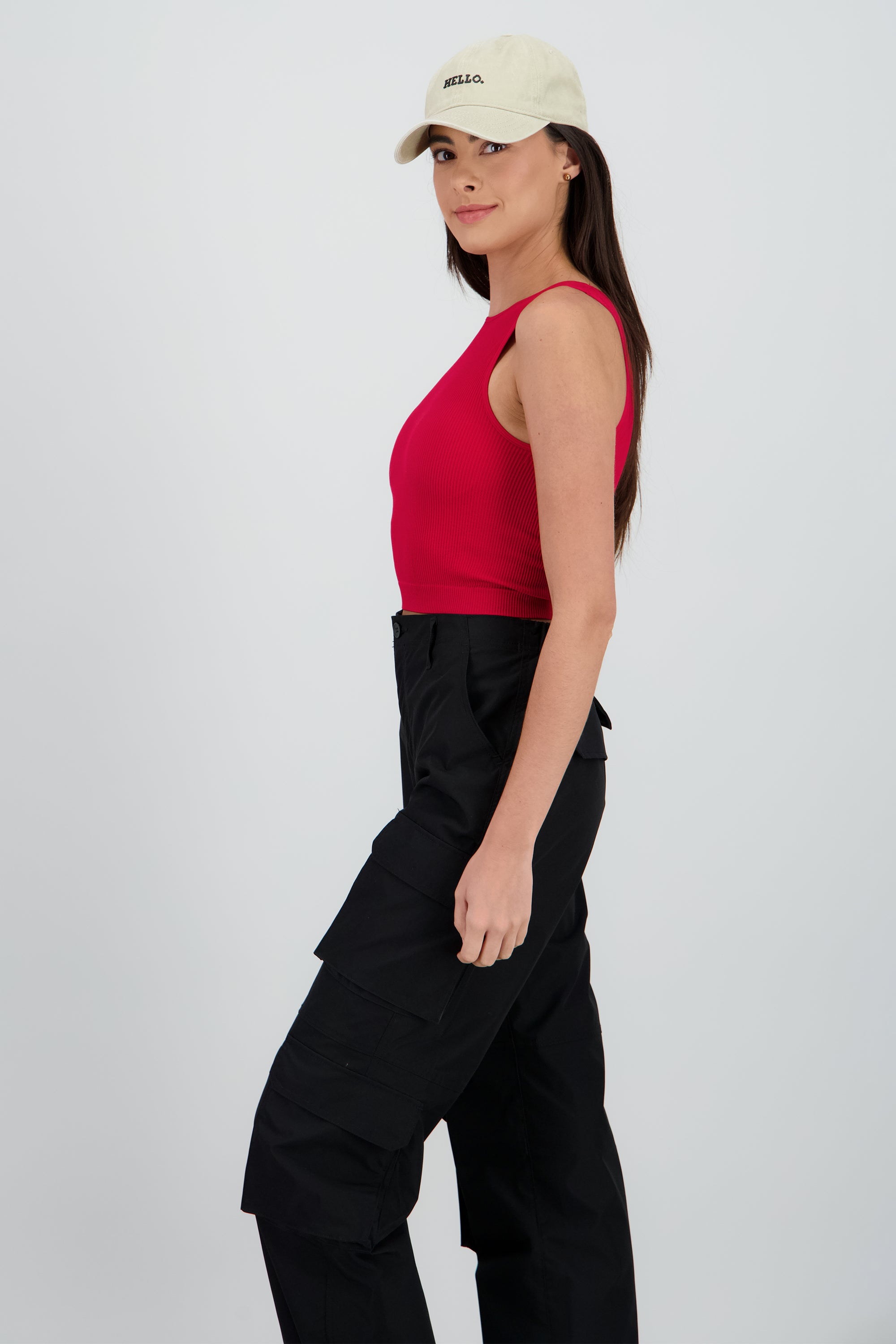 Top sin manga seamless cuello redondo ROJO