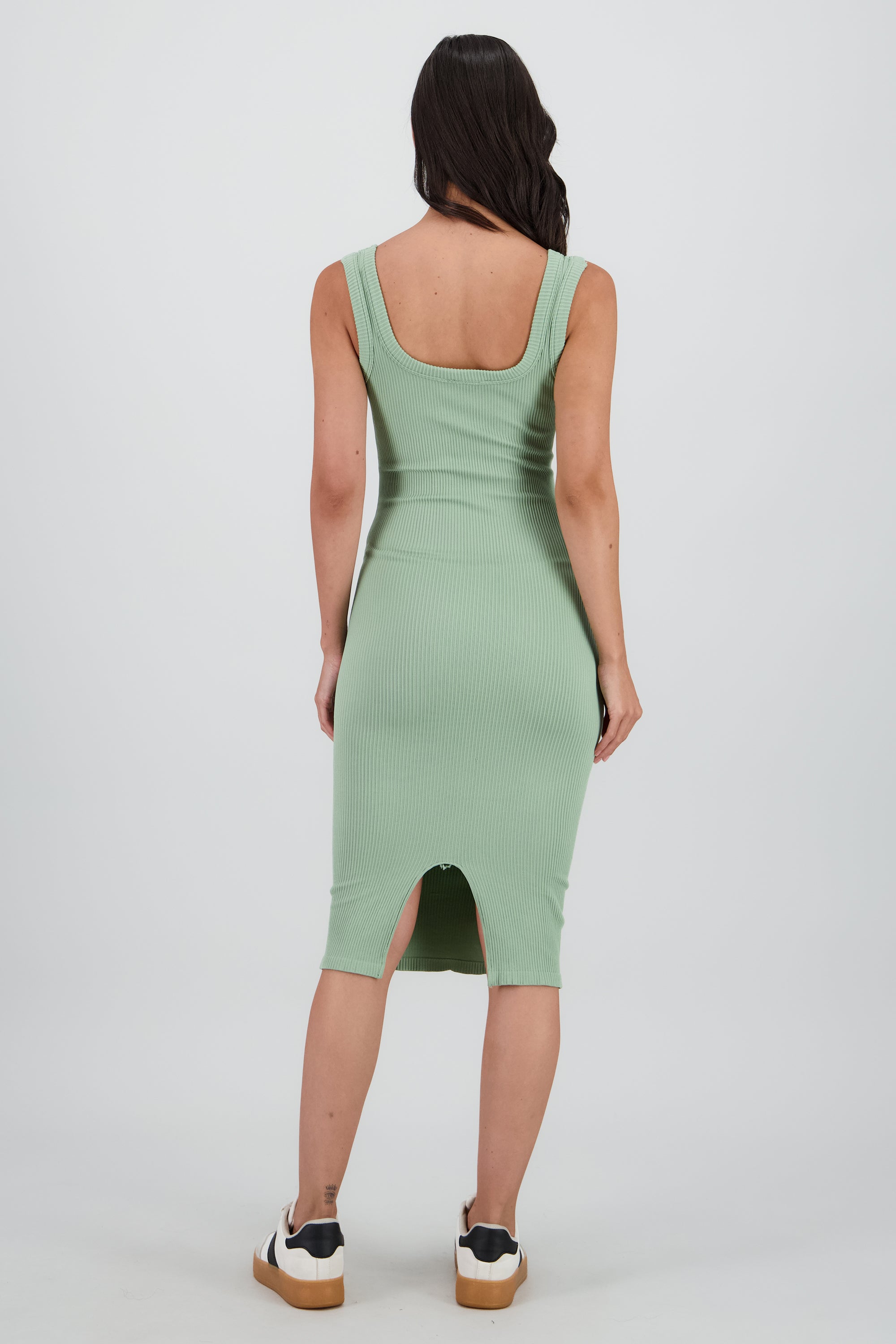 vestido midi detalle seamless liso SAGE