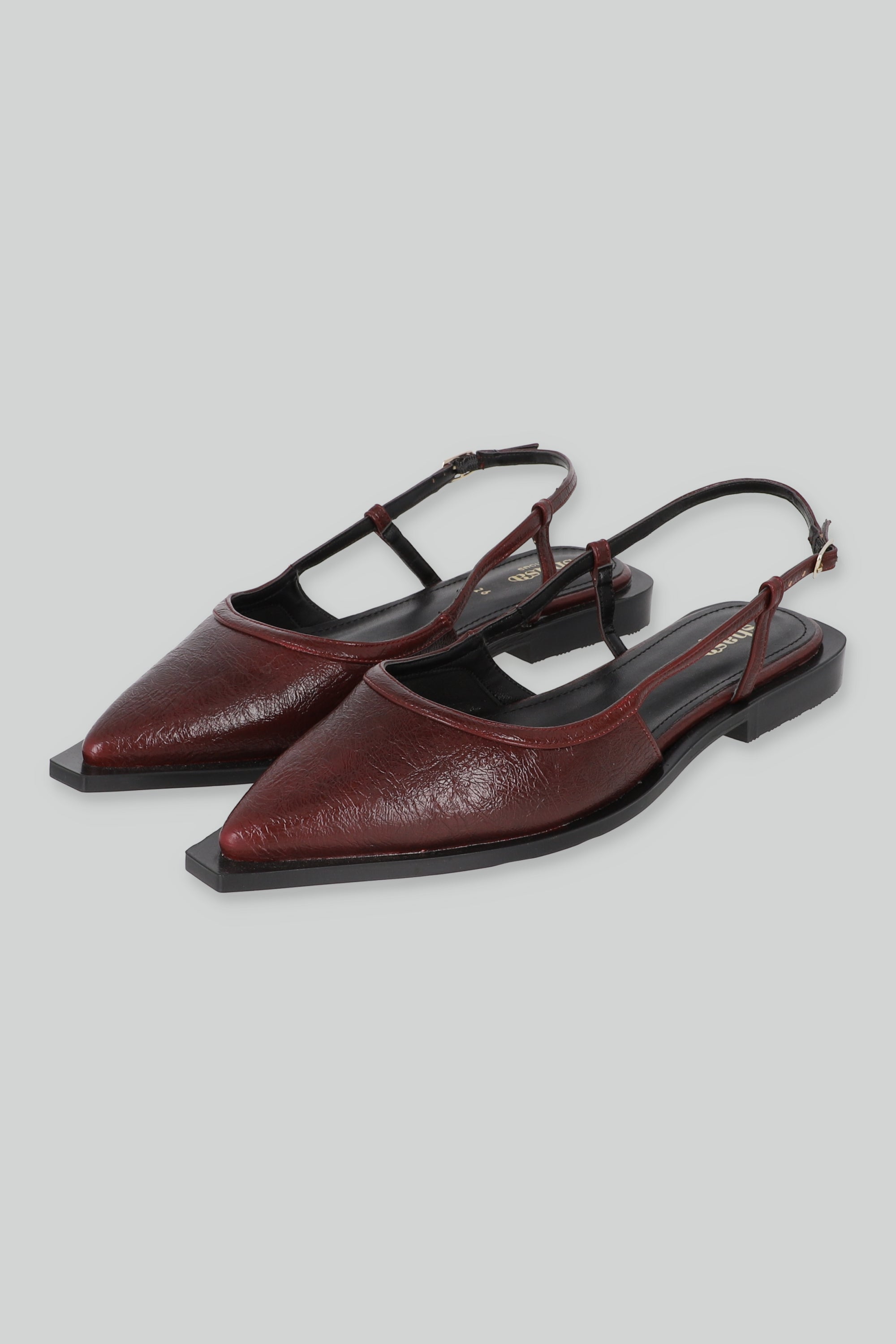 Flat suela ancha slingback crack VINO