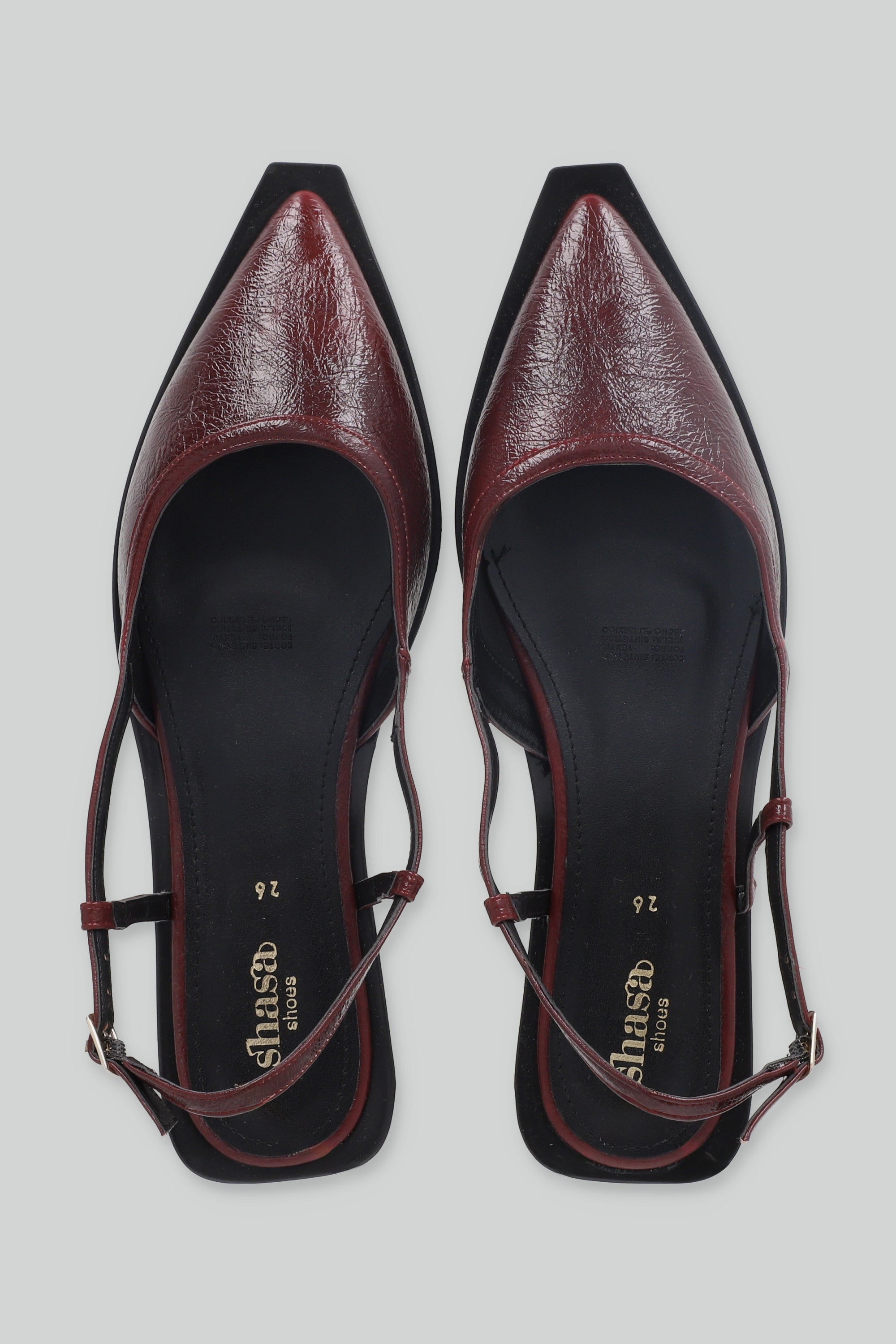 Flat suela ancha slingback crack VINO