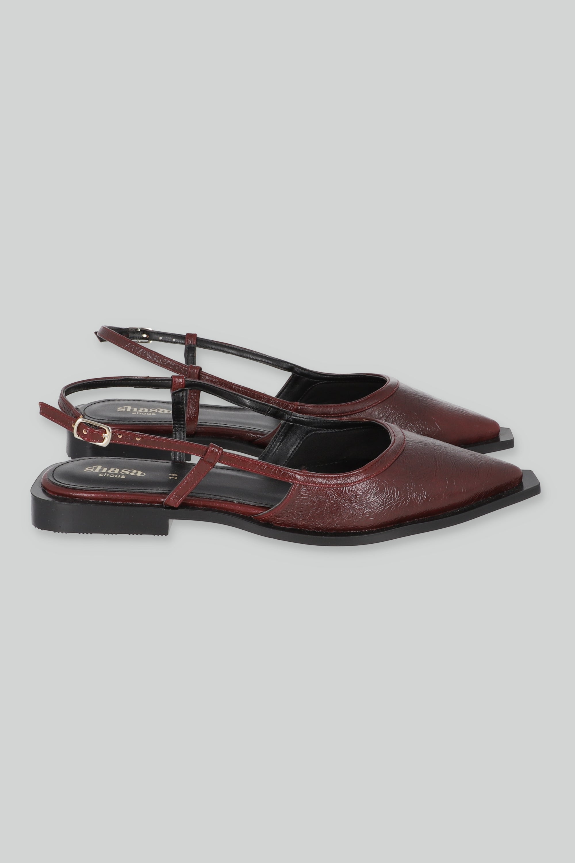 Flat suela ancha slingback crack VINO
