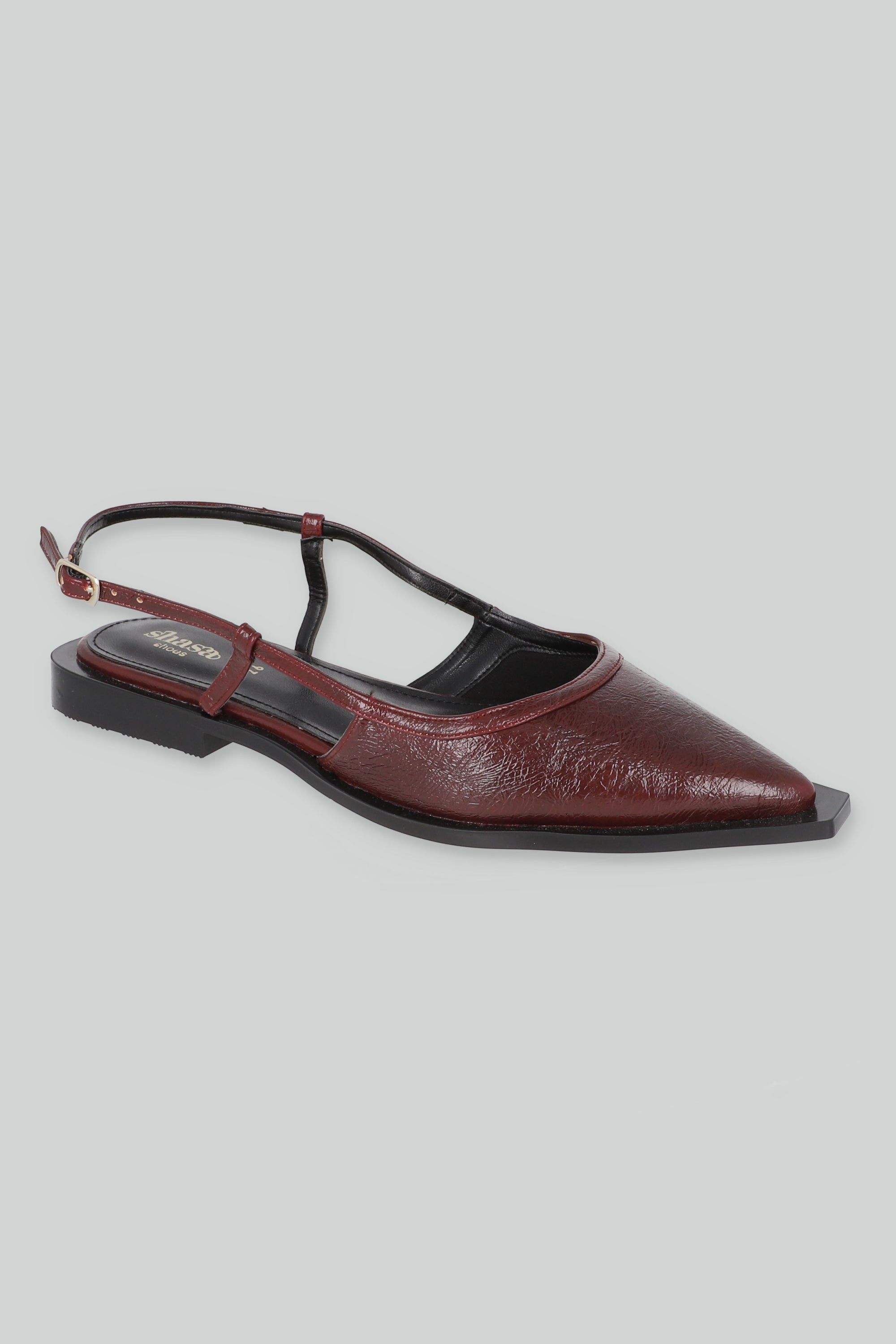 Flat suela ancha slingback crack VINO