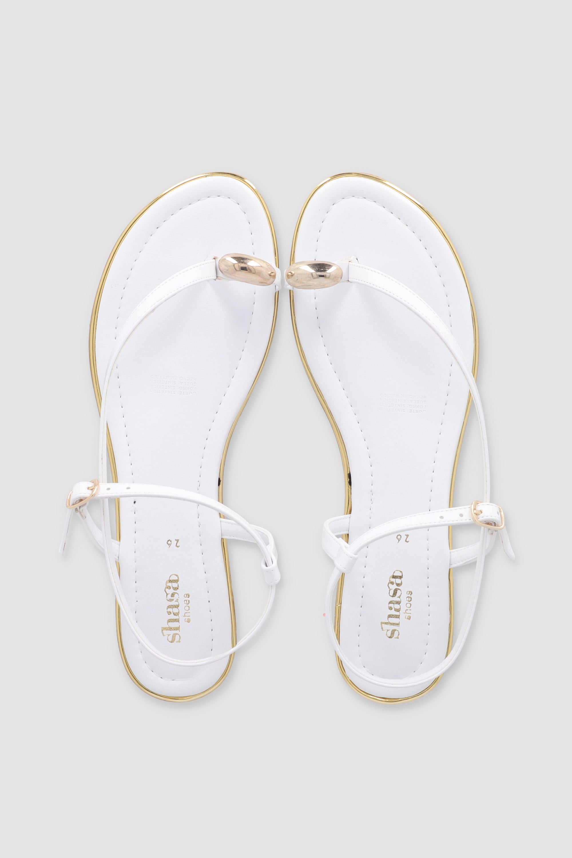 Sandalias tiras pata de gallo detalle anillo BLANCO