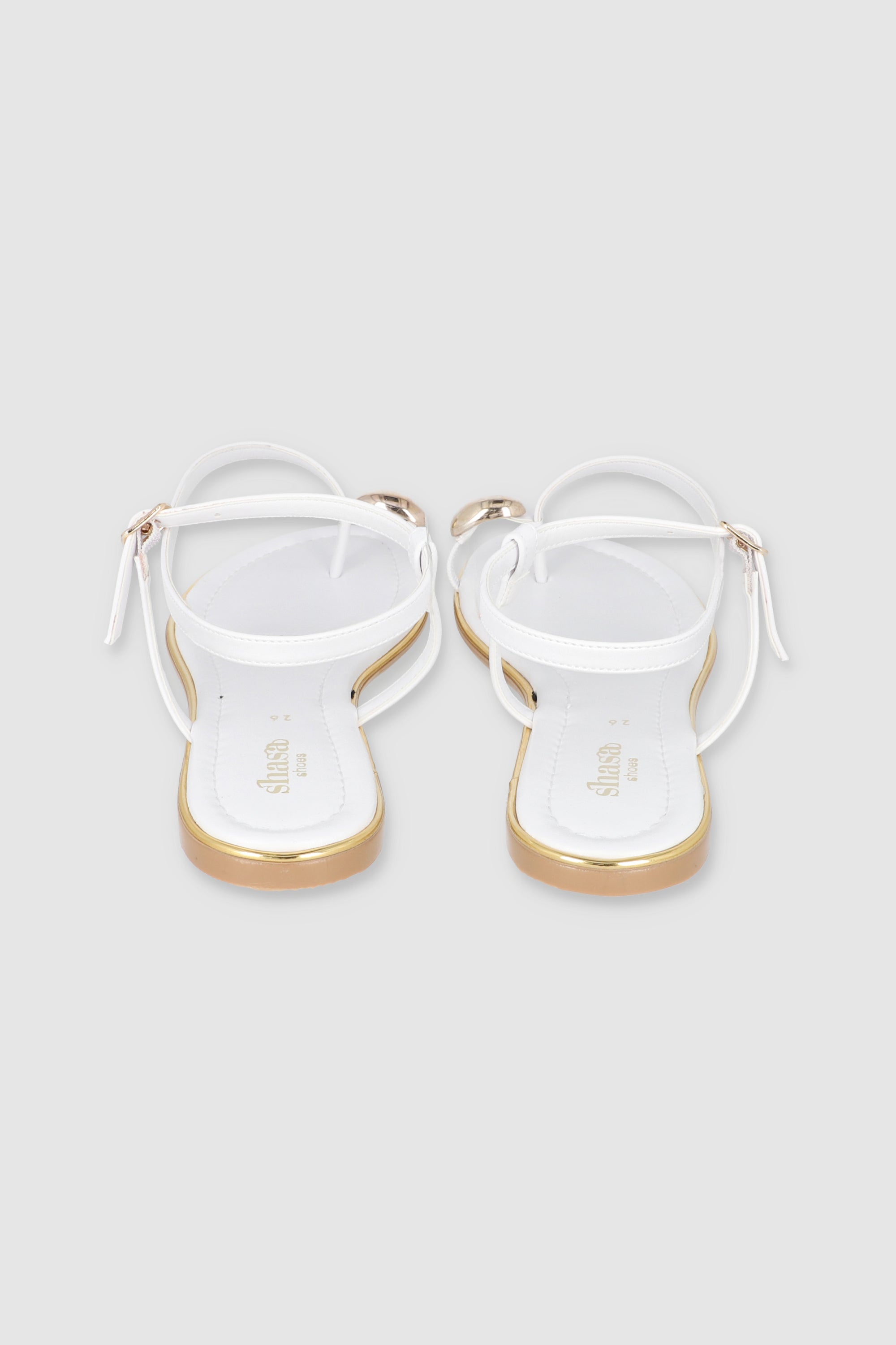 Sandalias tiras pata de gallo detalle anillo BLANCO