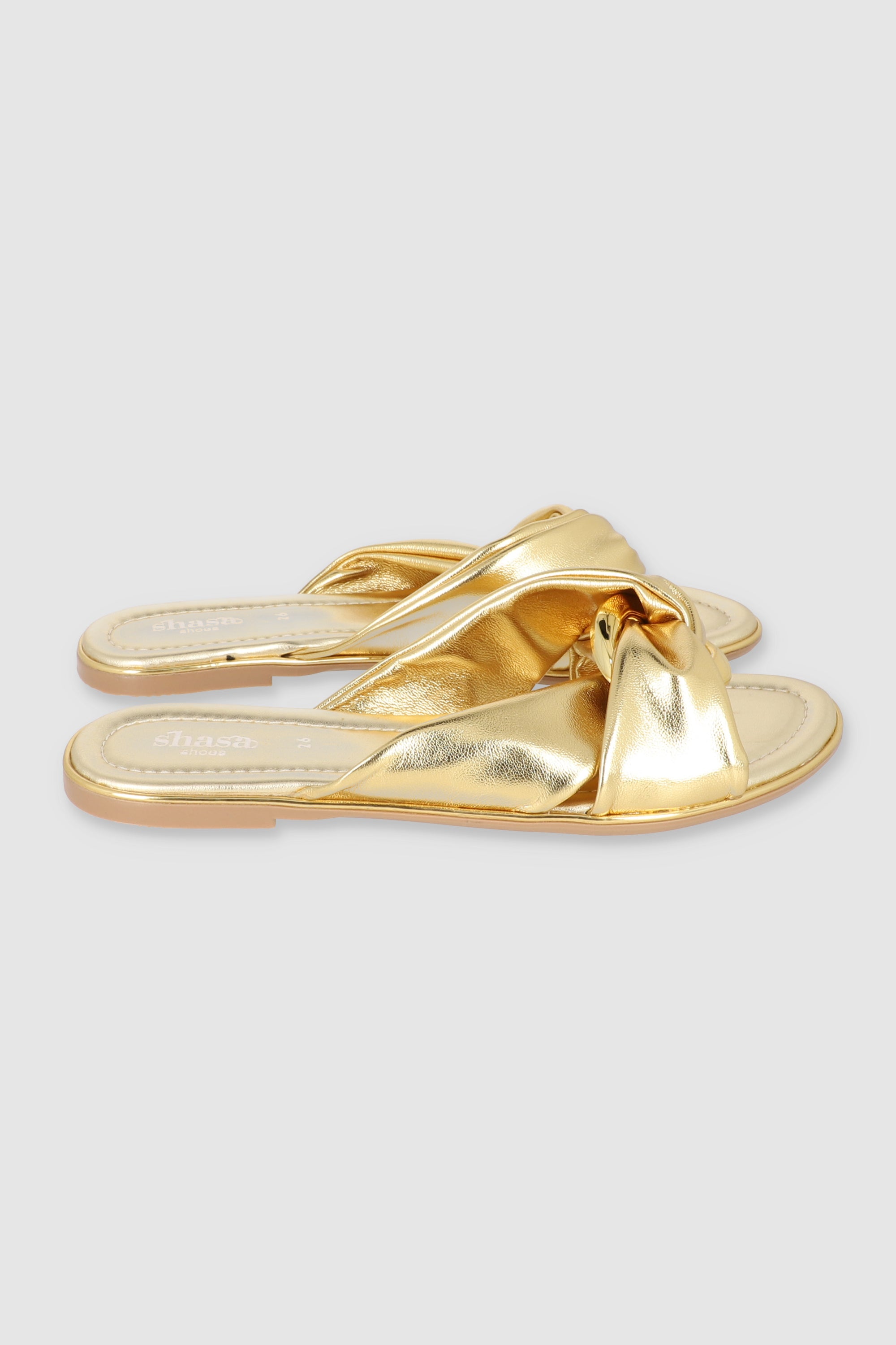 Sandalia moño detalle metal ORO