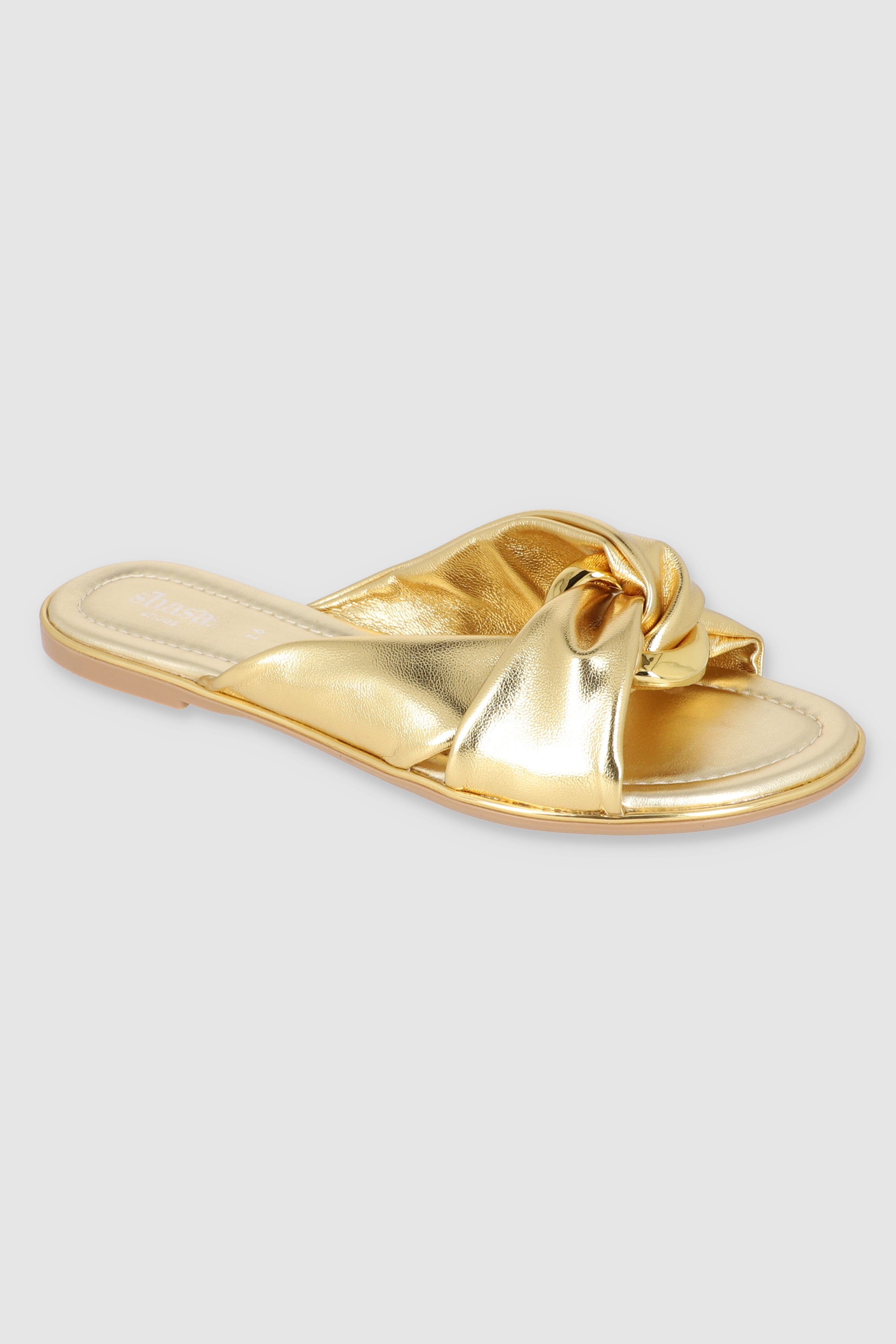 Sandalia moño detalle metal ORO