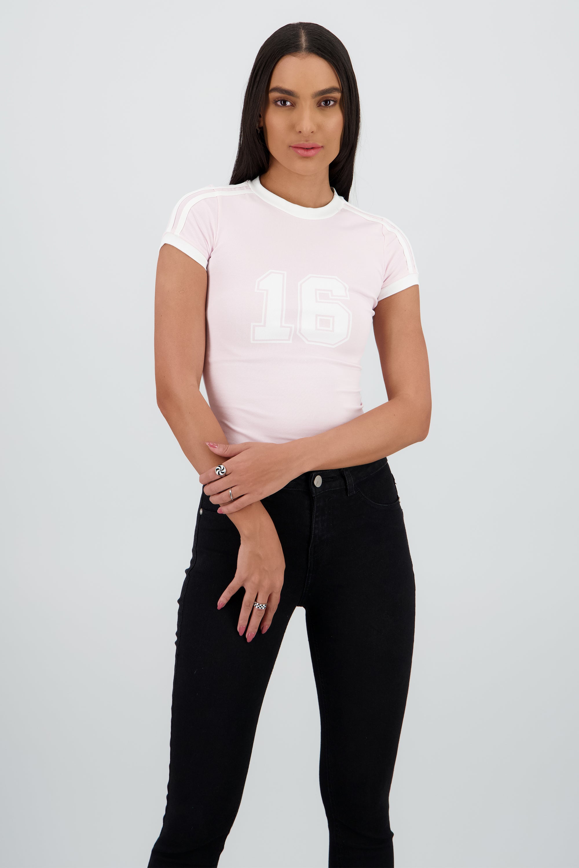 Top estampado contraste ROSA COMBO