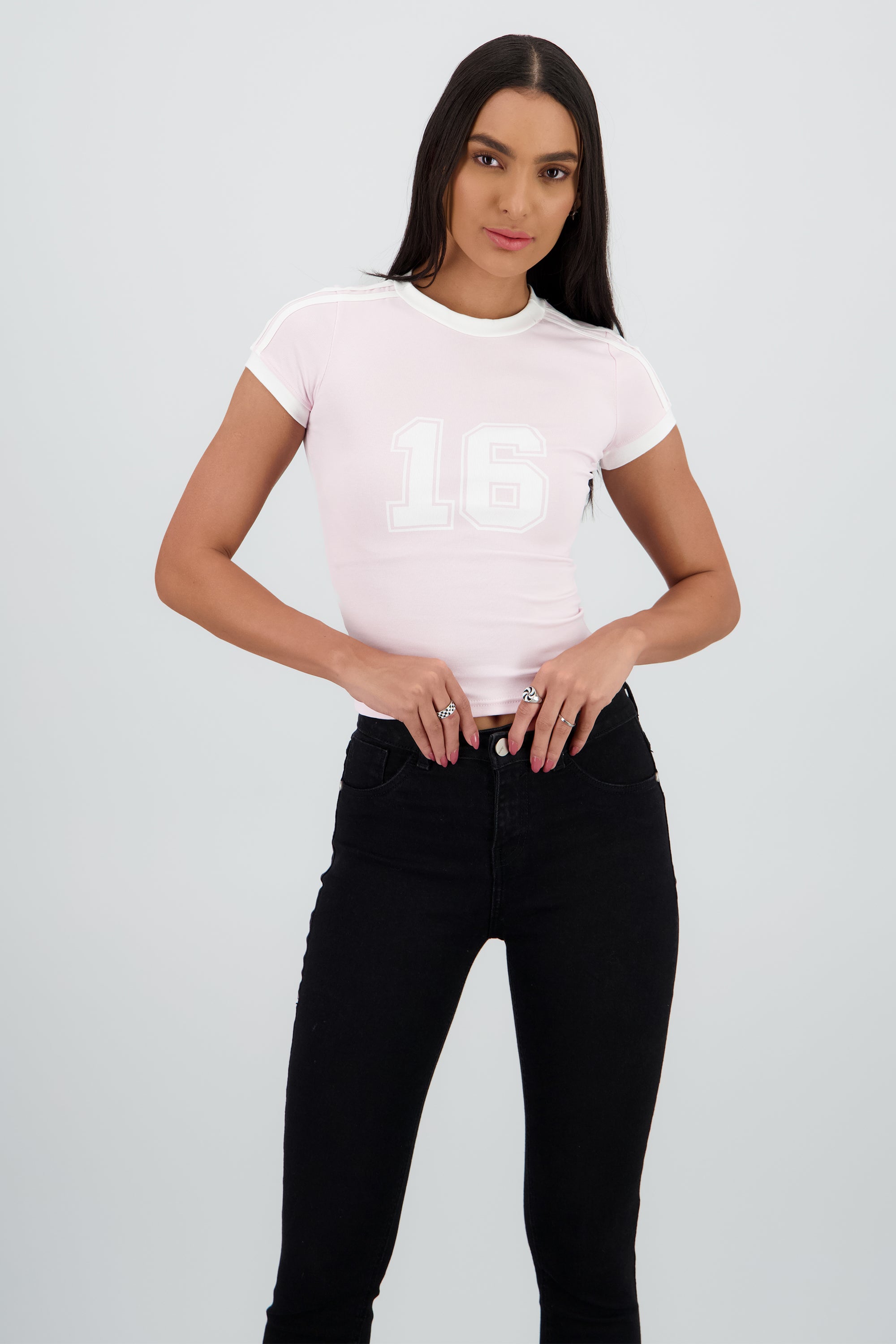 Top estampado contraste ROSA COMBO