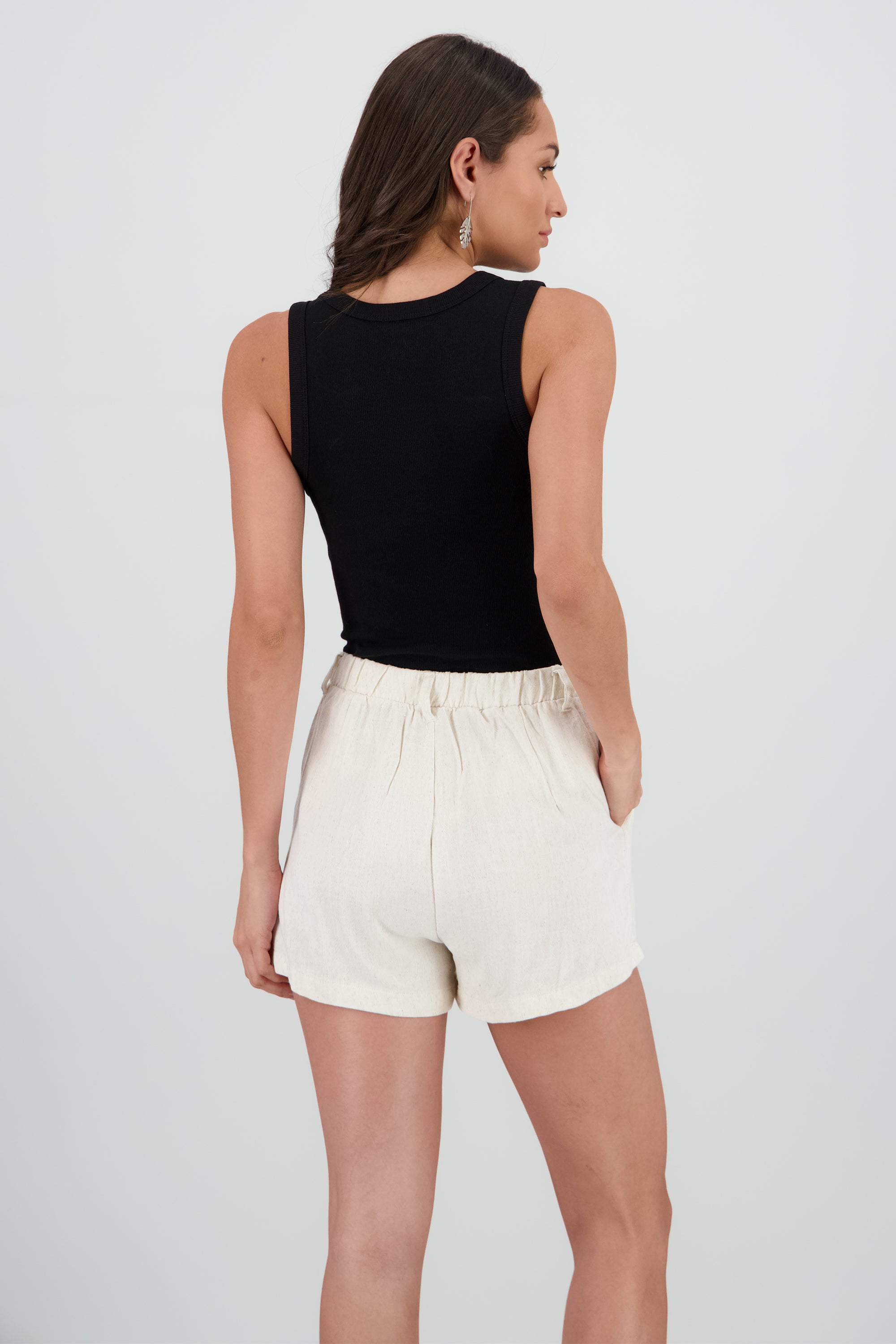 Tank top rib liso NEGRO