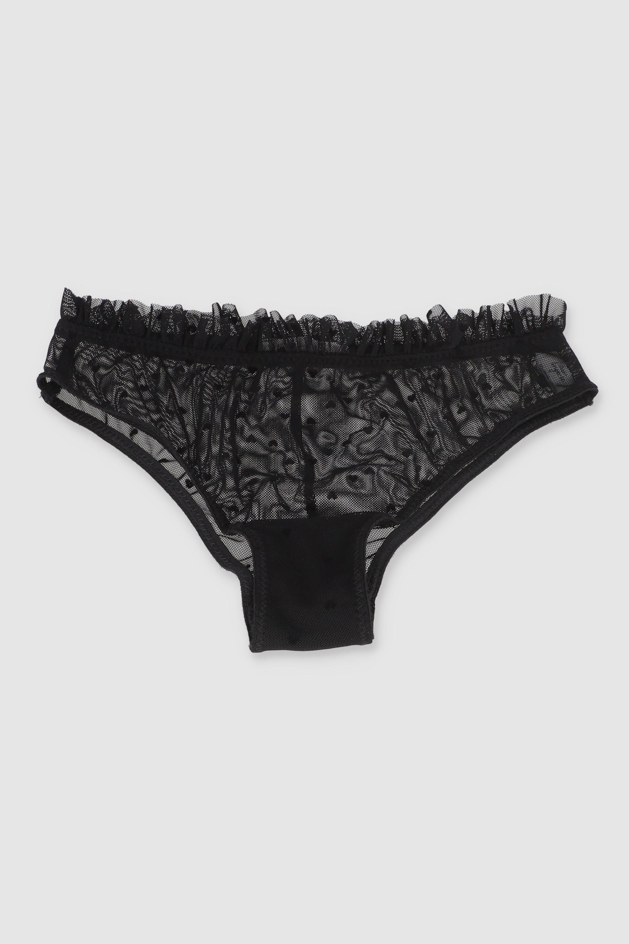 Bikini mesh flock corazones NEGRO