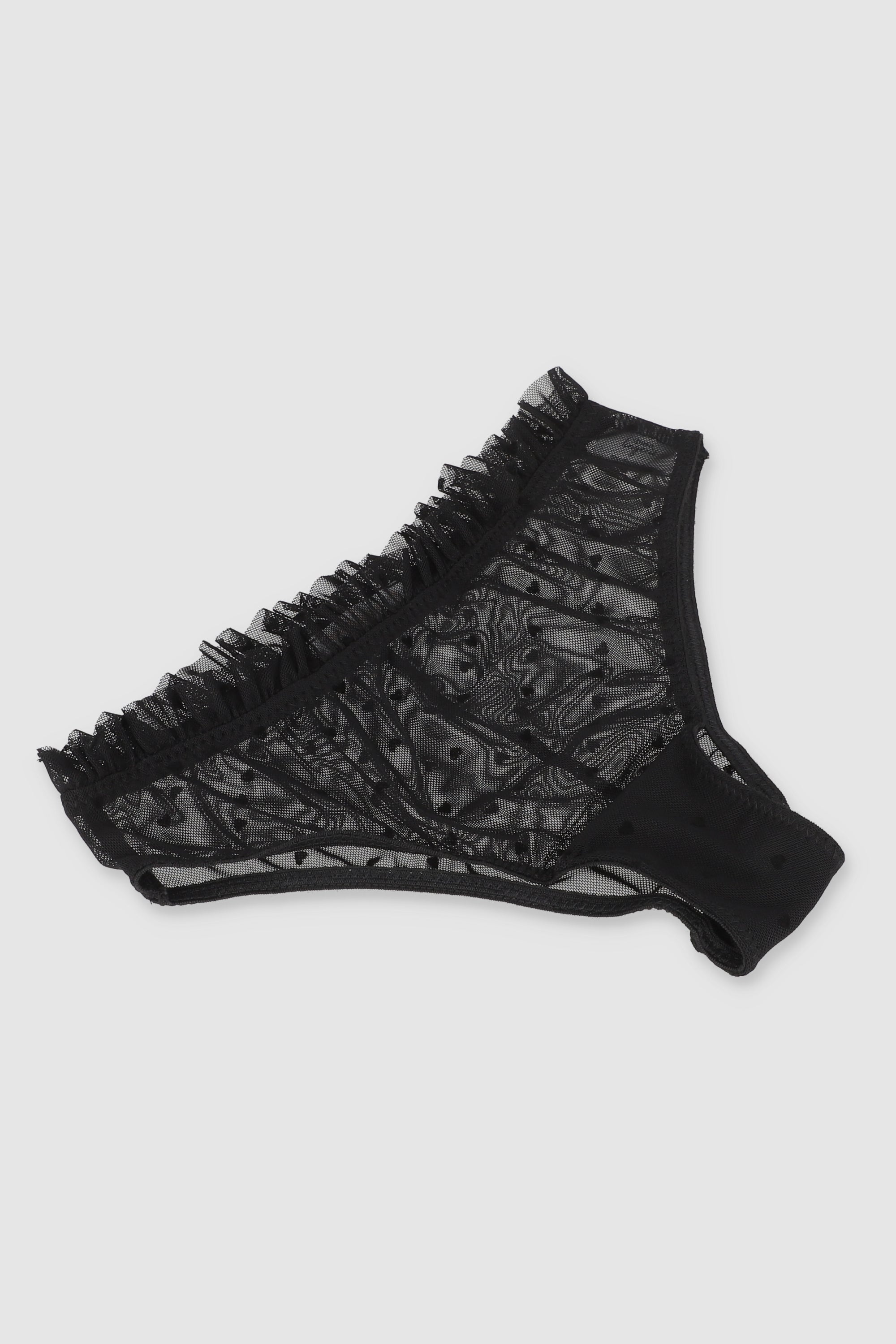 Bikini mesh flock corazones NEGRO