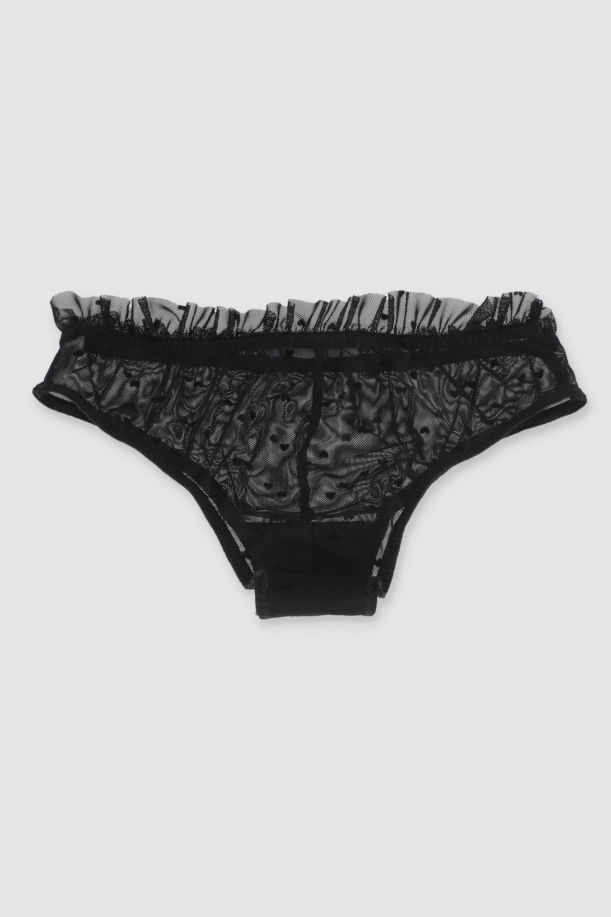 Bikini mesh flock corazones NEGRO