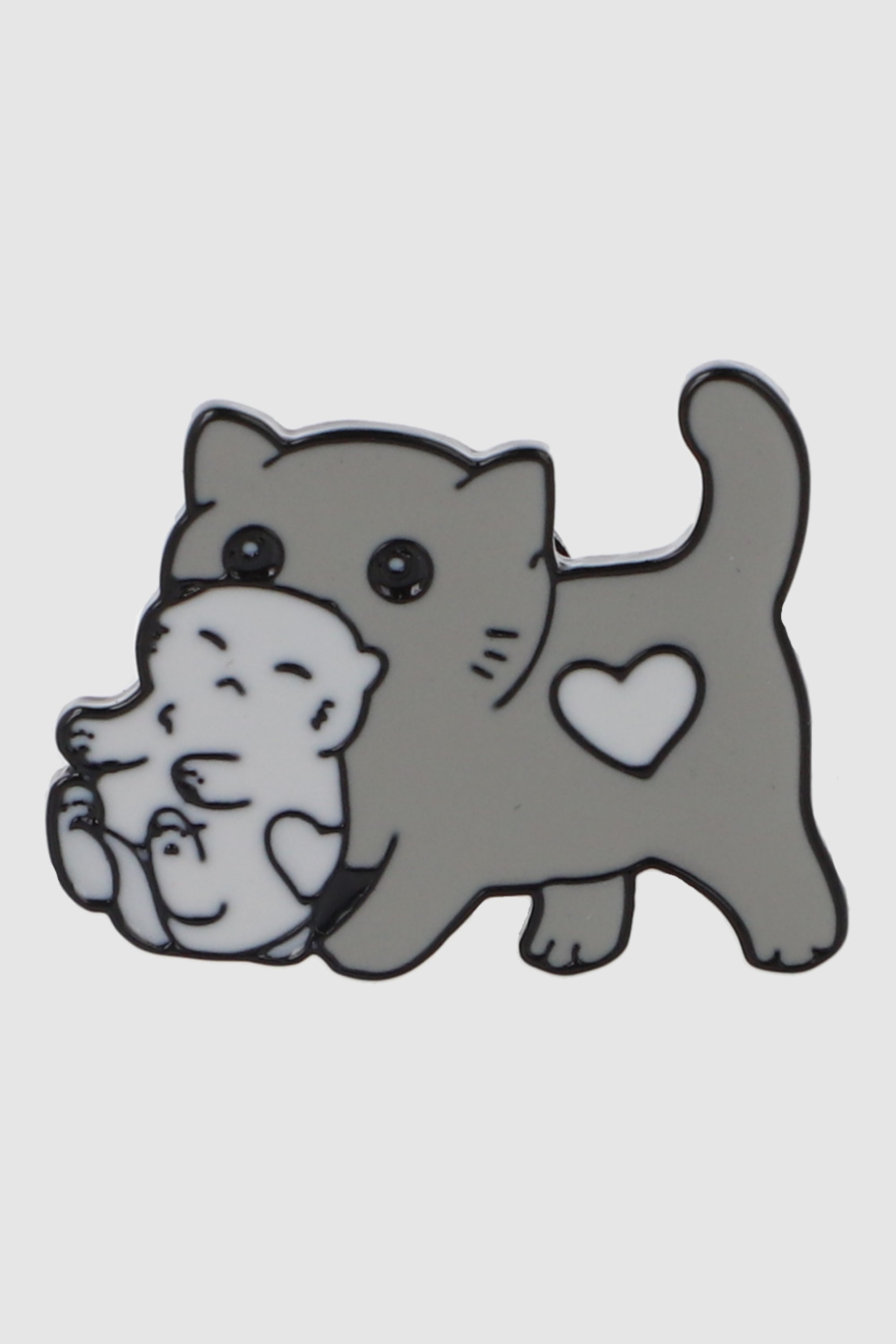 Pin gato con hijito GRIS