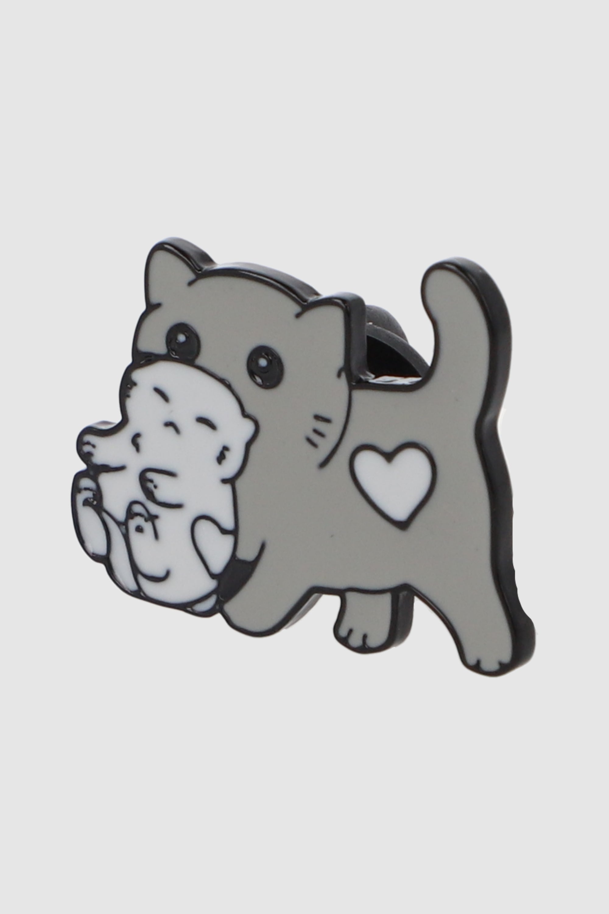 Pin gato con hijito GRIS