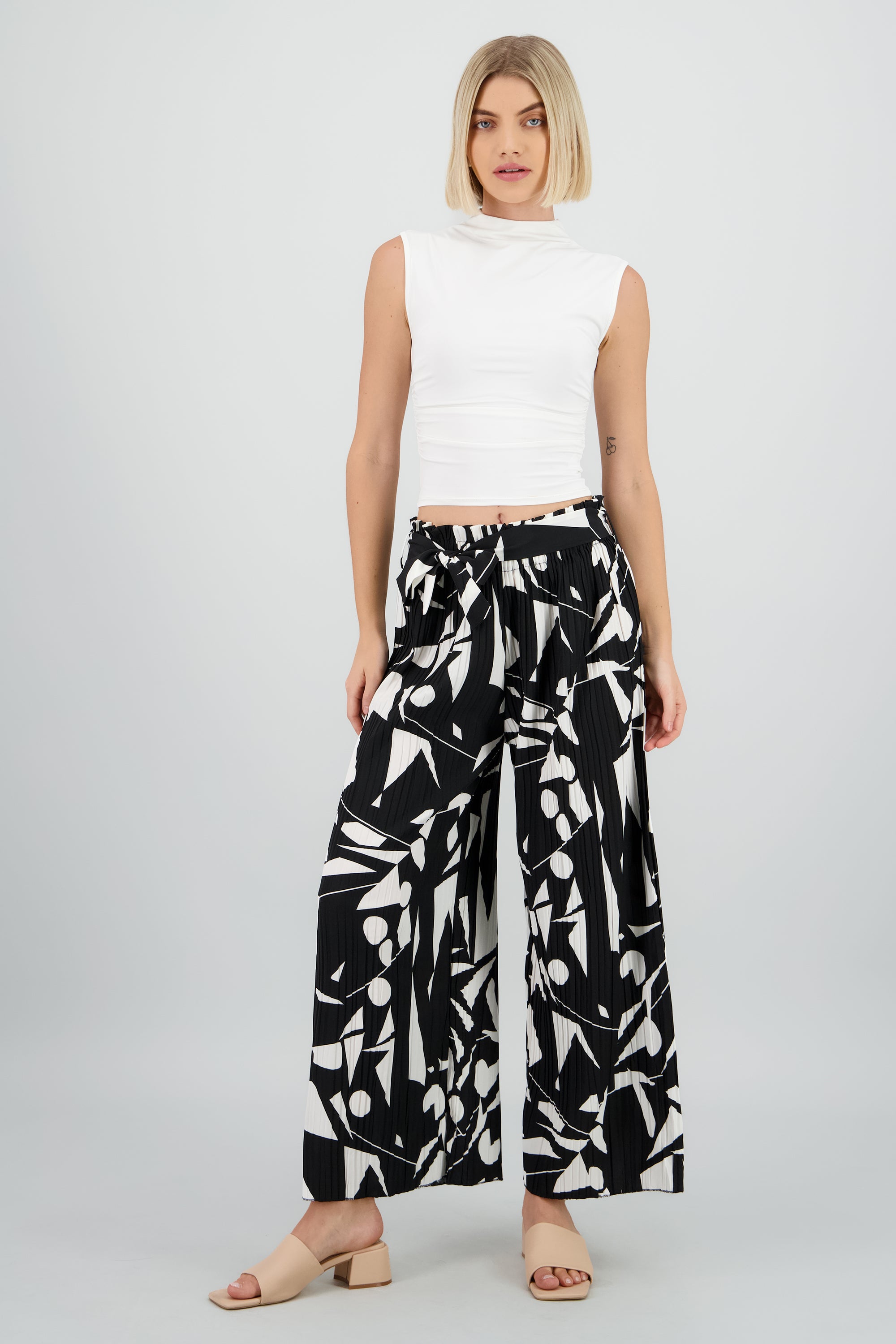 Pantalon amplio estampado NEGRO COMBO