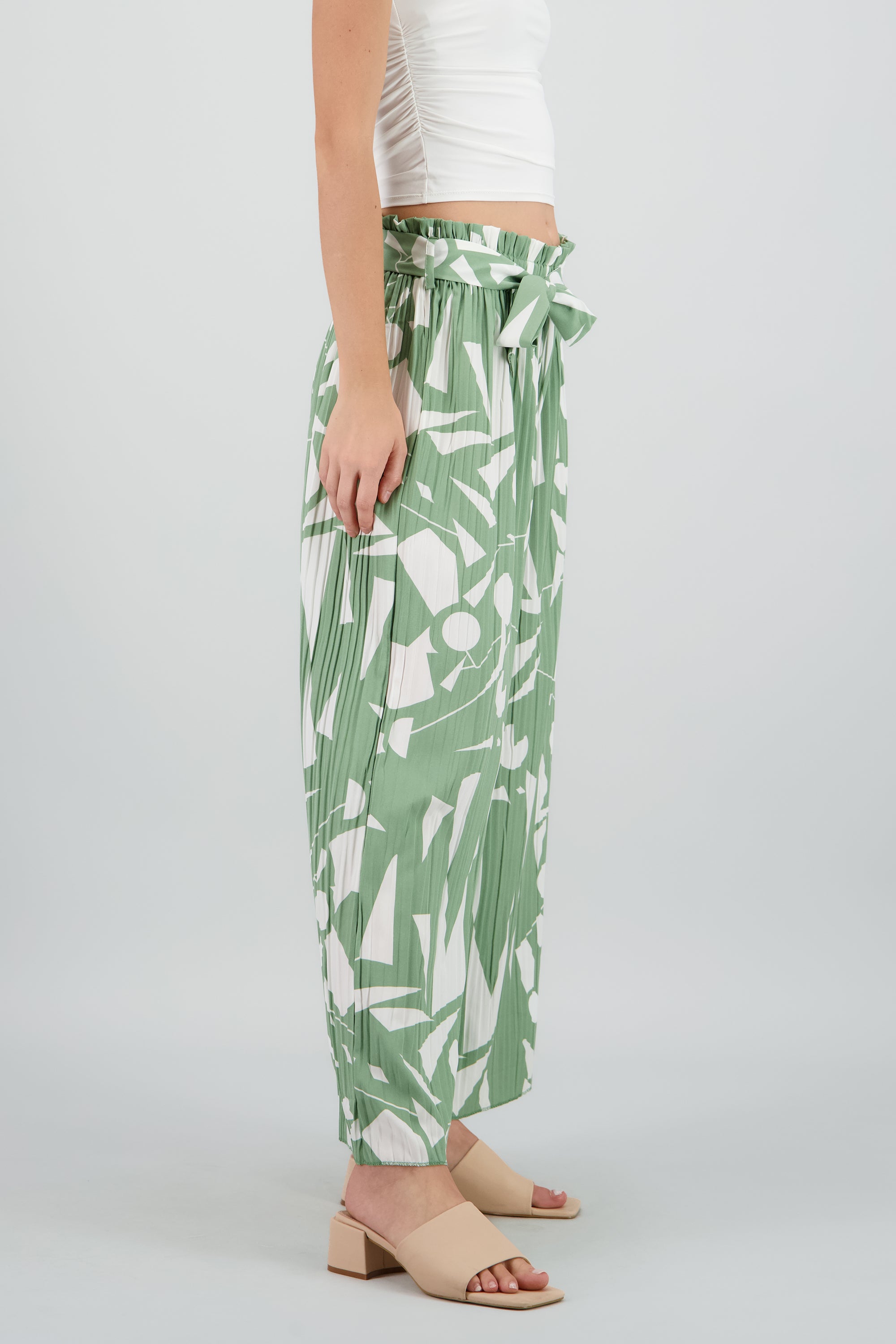 Pantalon amplio estampado VERDE COMBO
