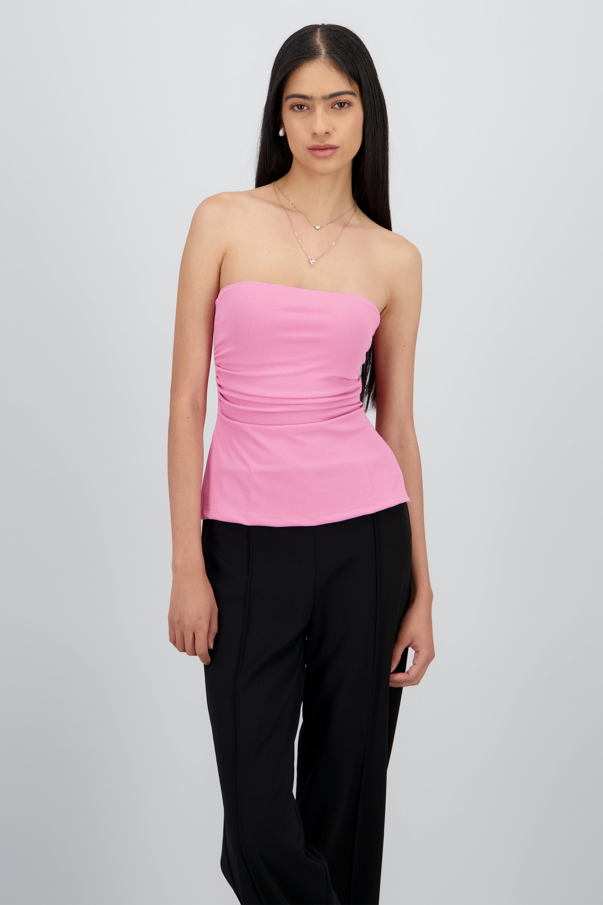 Top tubo abertura rib ROSA