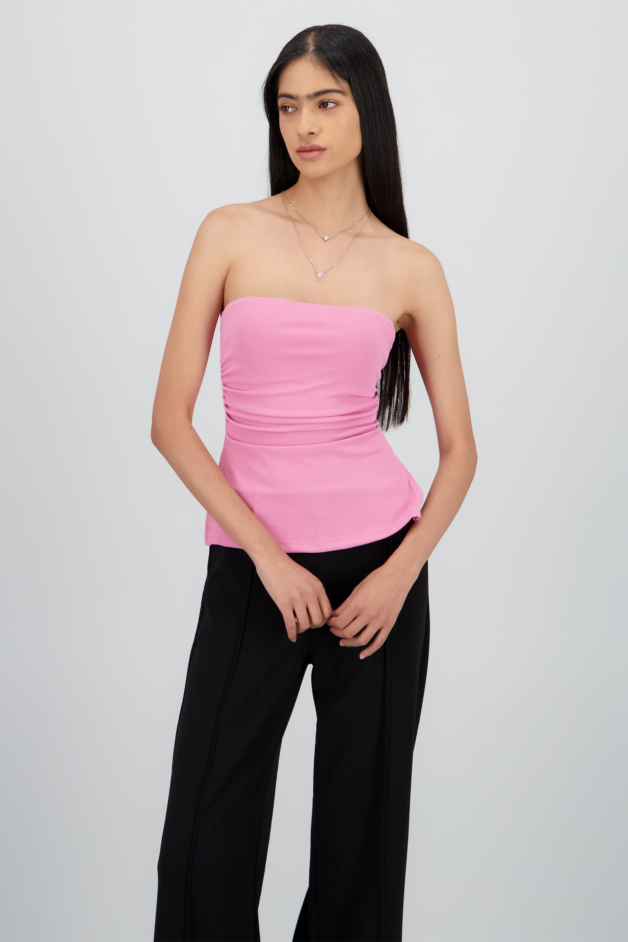 Top tubo abertura rib ROSA