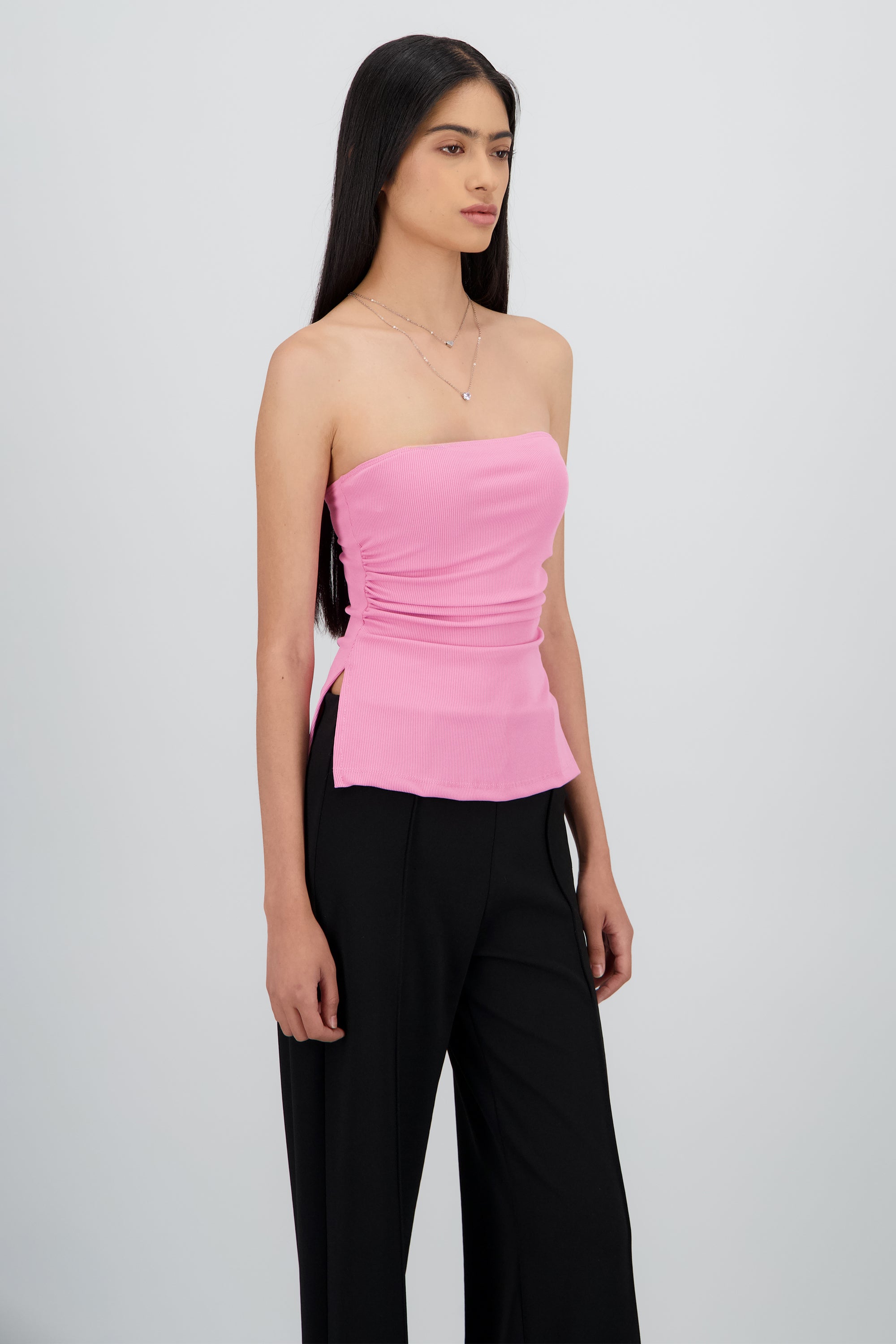 Top tubo abertura rib ROSA