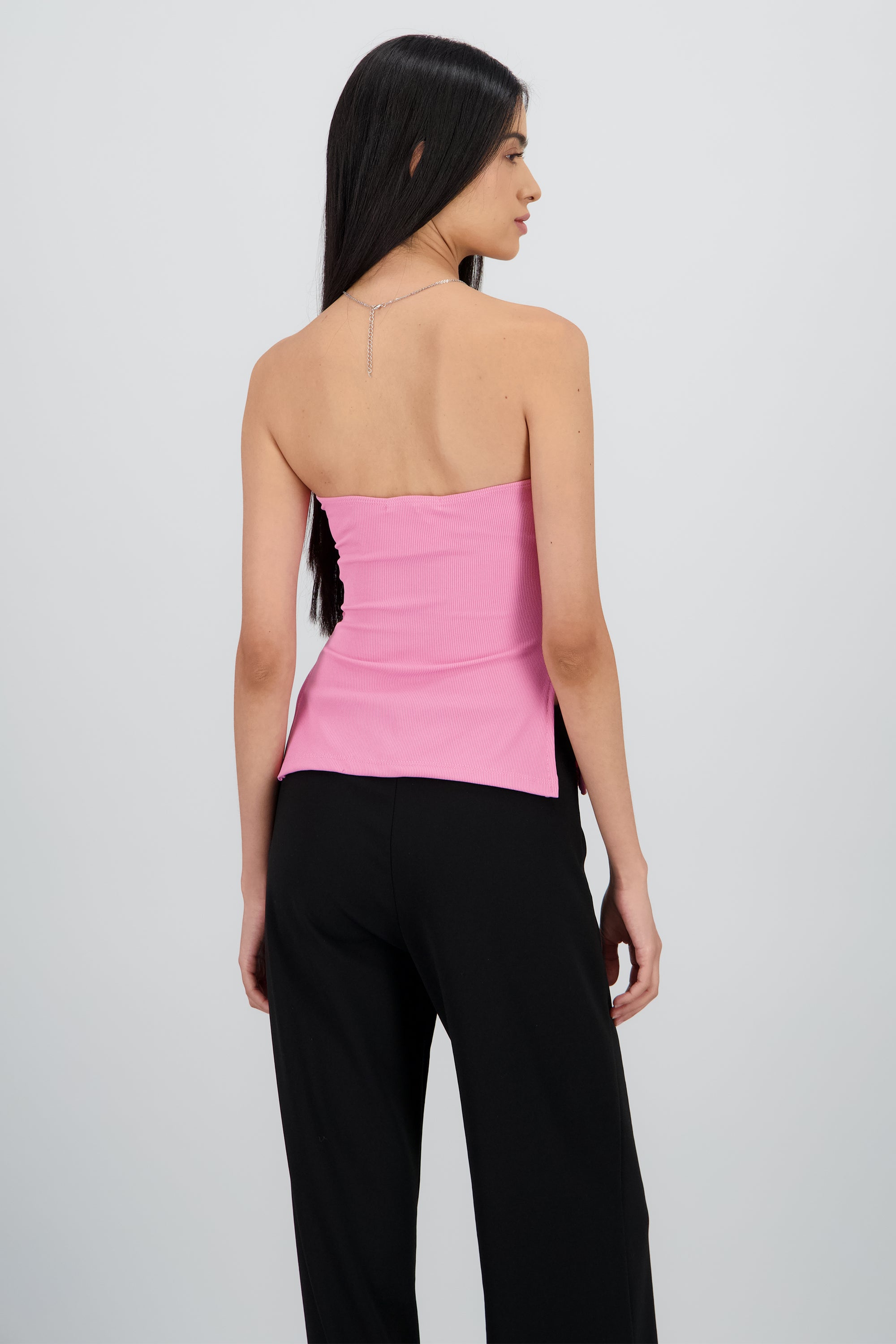 Top tubo abertura rib ROSA