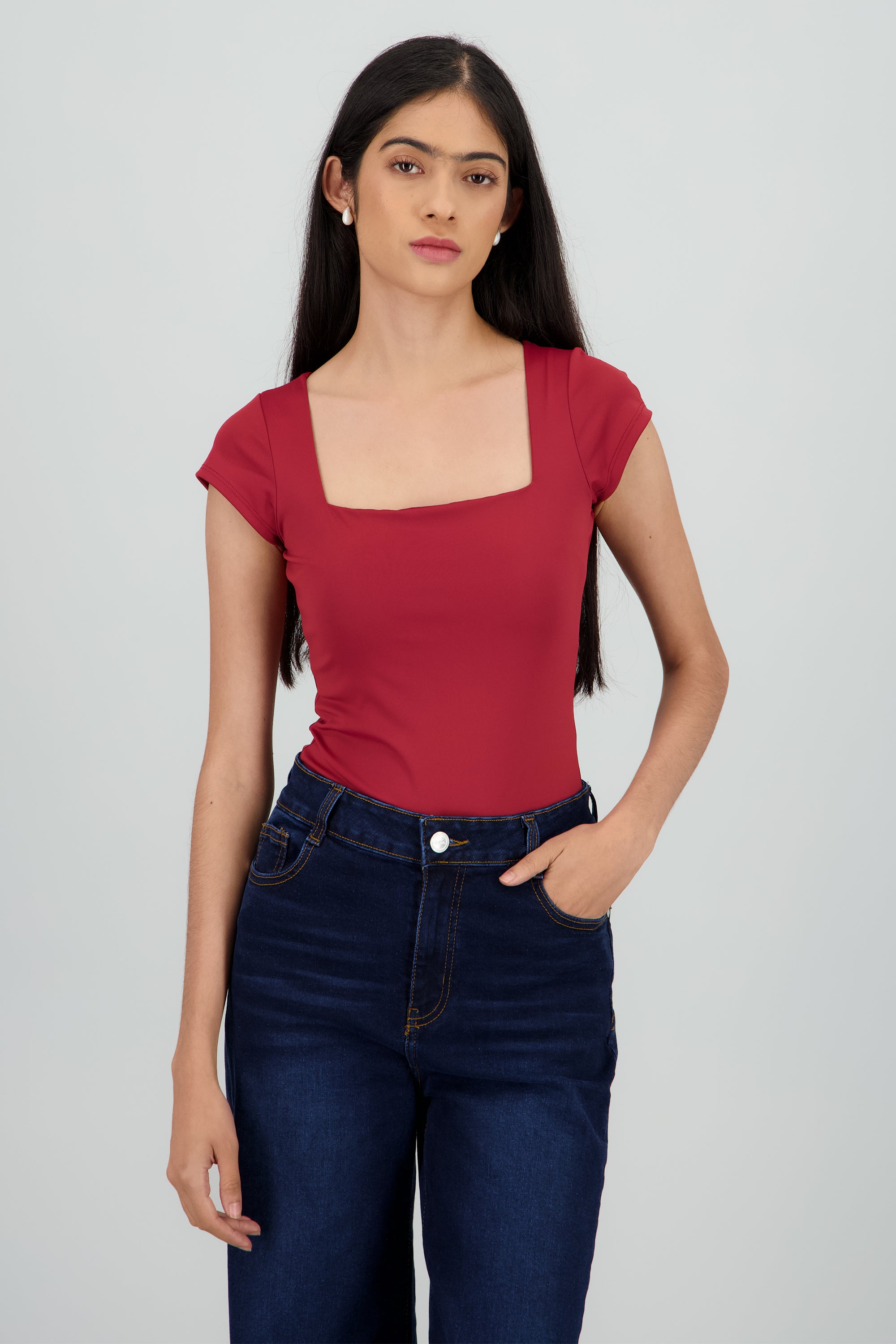 Bodysuit escote cuadrado VINO