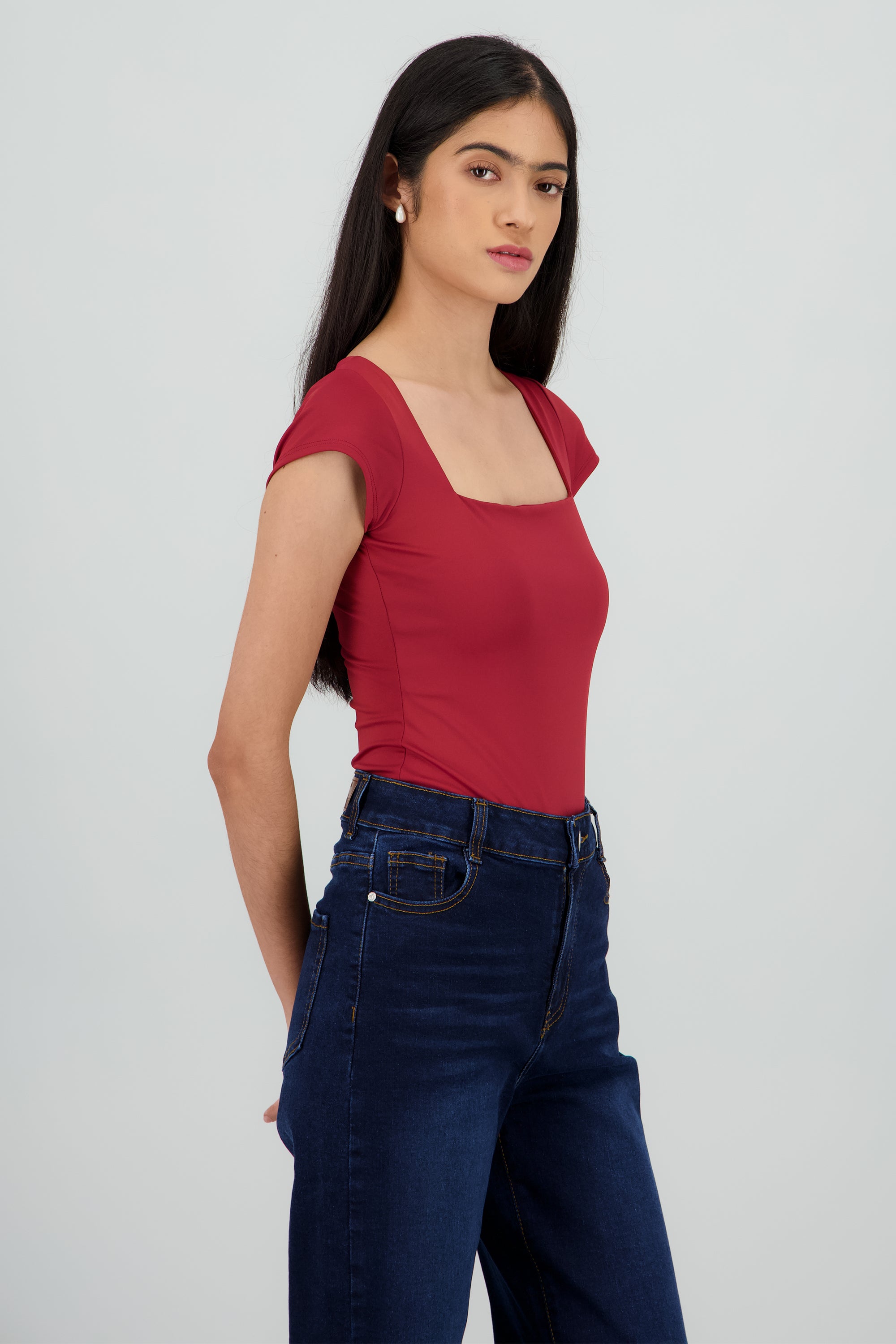 Bodysuit escote cuadrado VINO