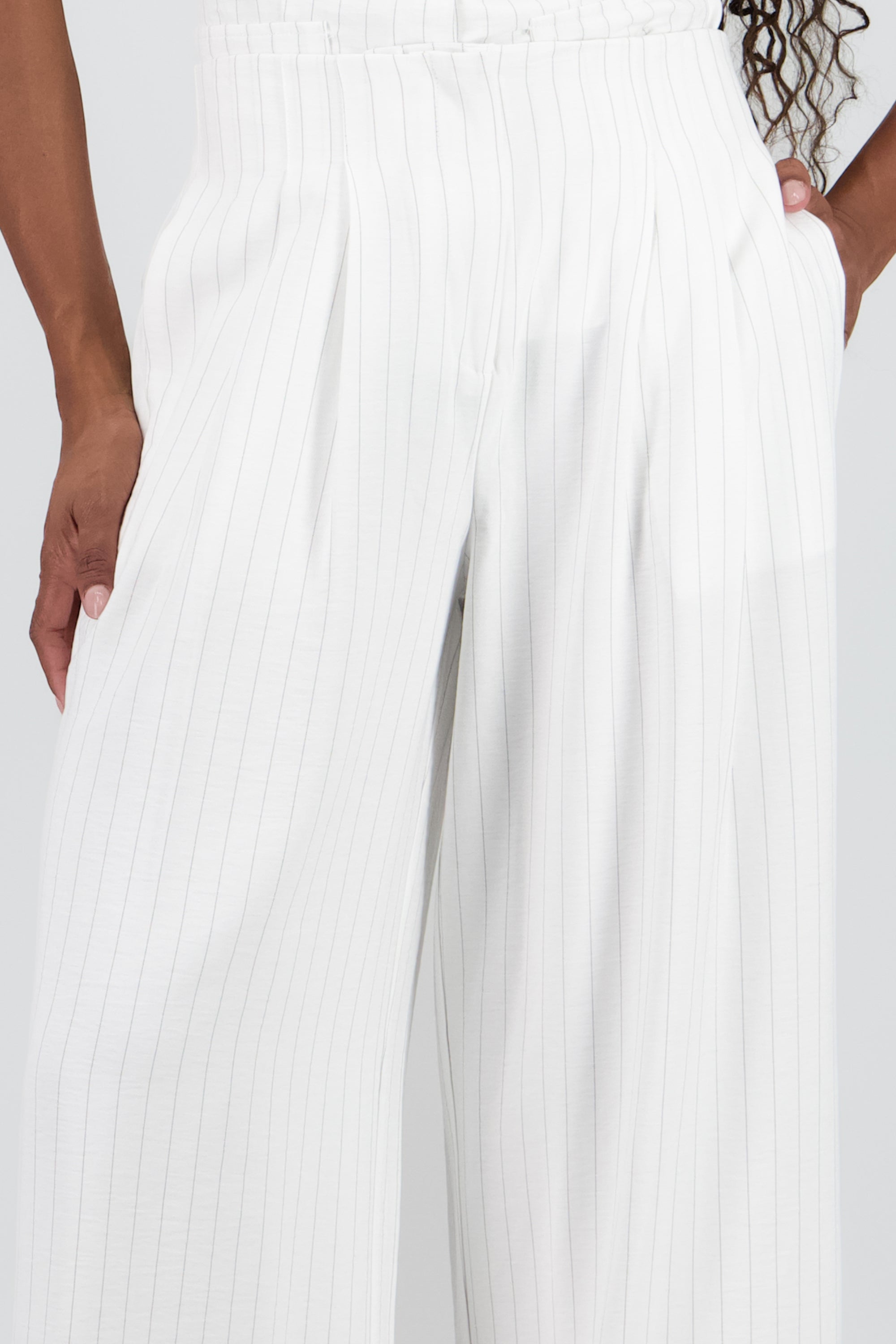 Pantalon fluido rayas BLANCO COMBO