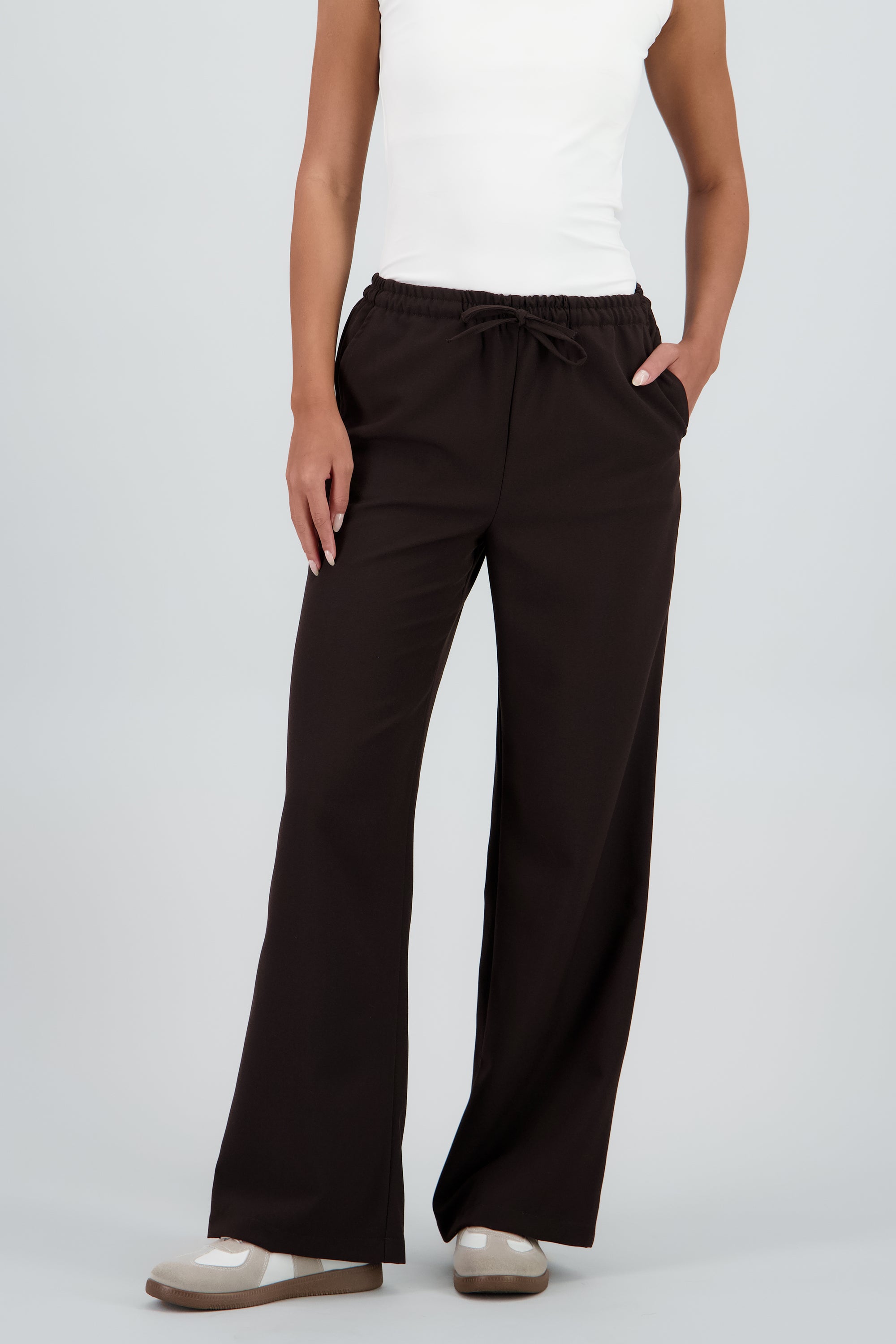 Pantalon resorte liso CAFE
