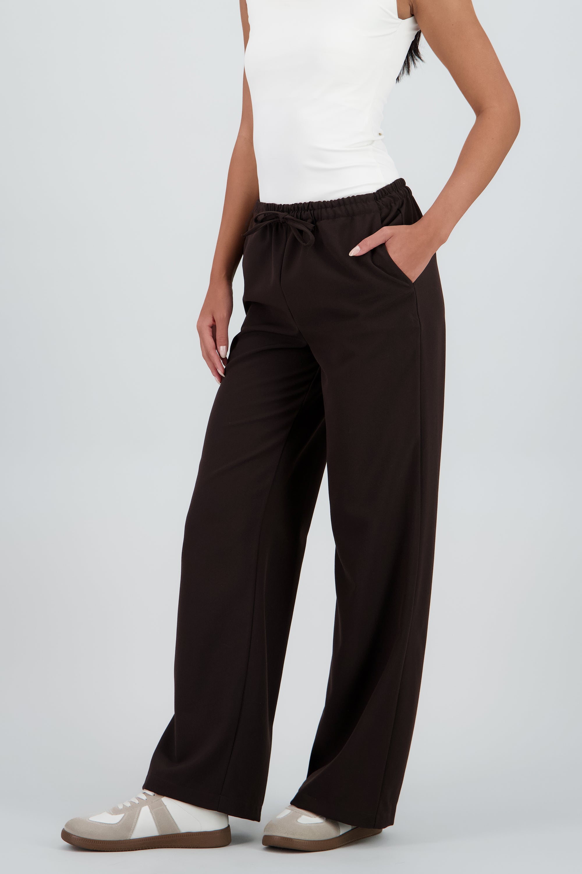 Pantalon resorte liso CAFE